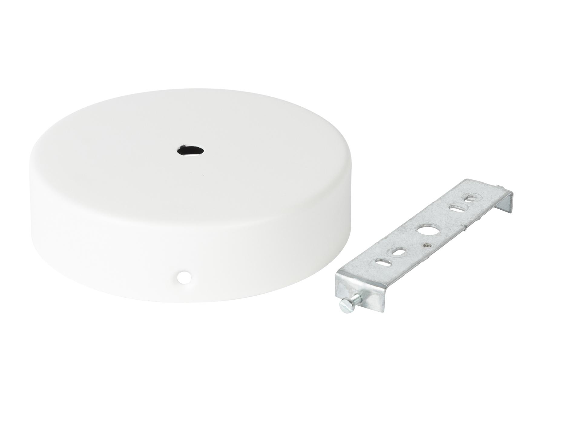 Plafondkap metaal plat model 12.5 cm wit met beugel Plafondkap metaal plat model 12.5 cm wit met beugel