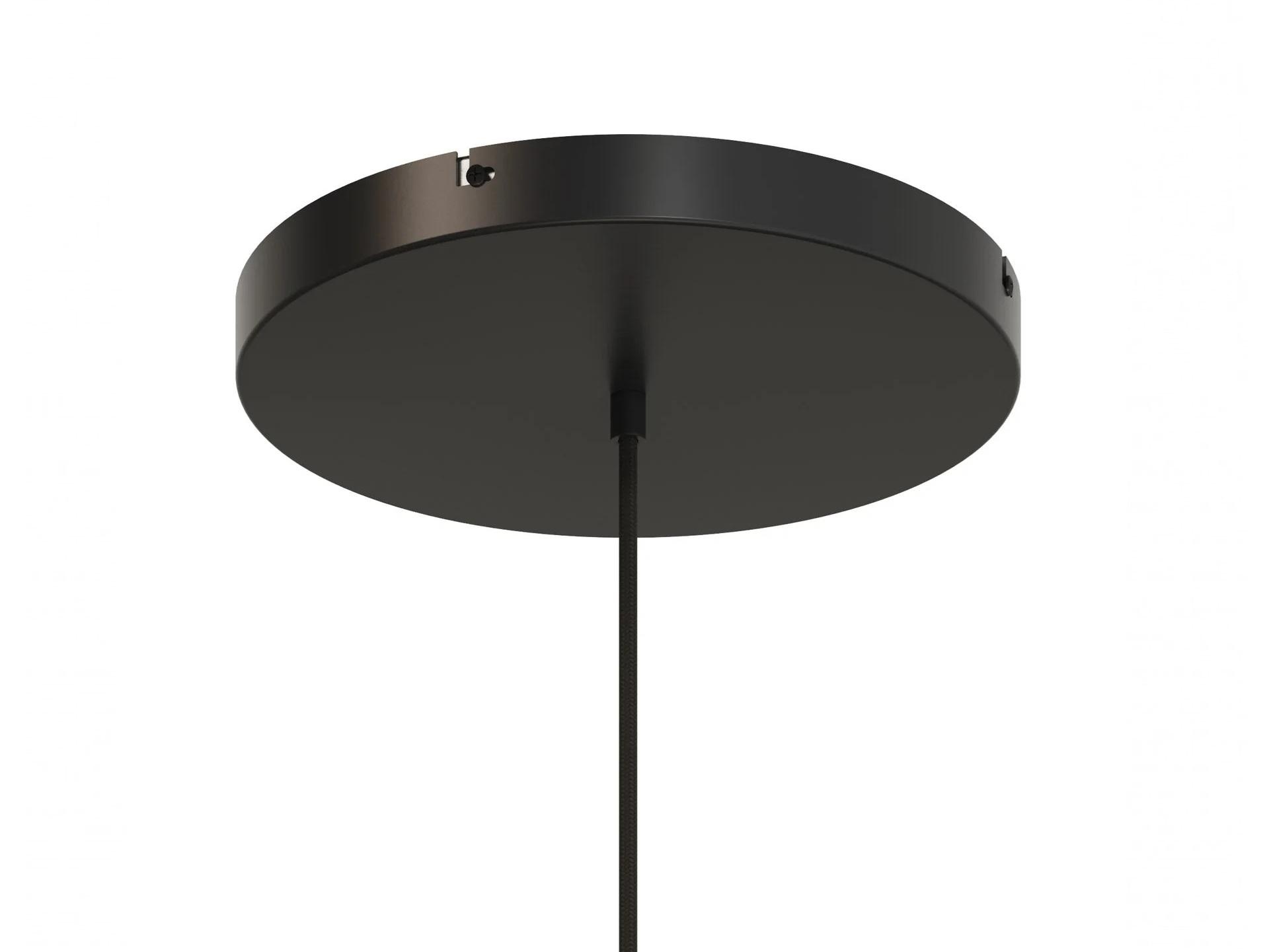Plafondkap metaal plat model - zwart - 30 cm met beugel