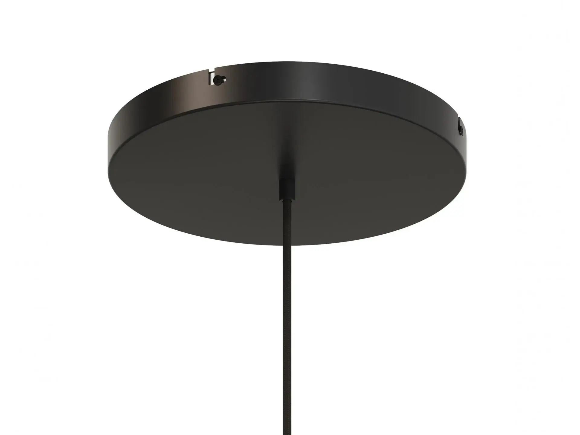 Plafondkap metaal plat model - zwart - 30 cm met beugel