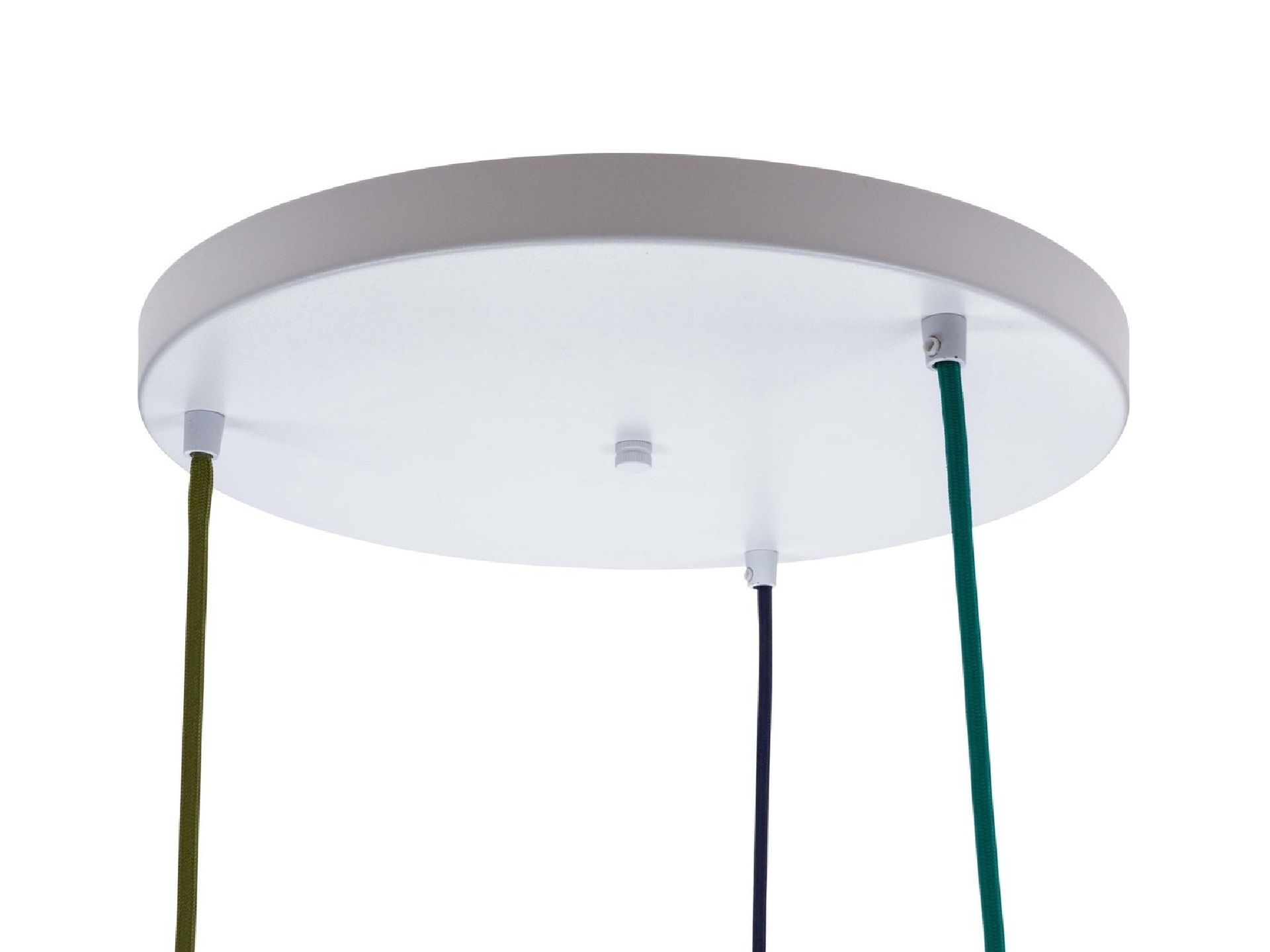 Plafondkap metaal plat wit met 3 gaten en beugel - XL - 35cm