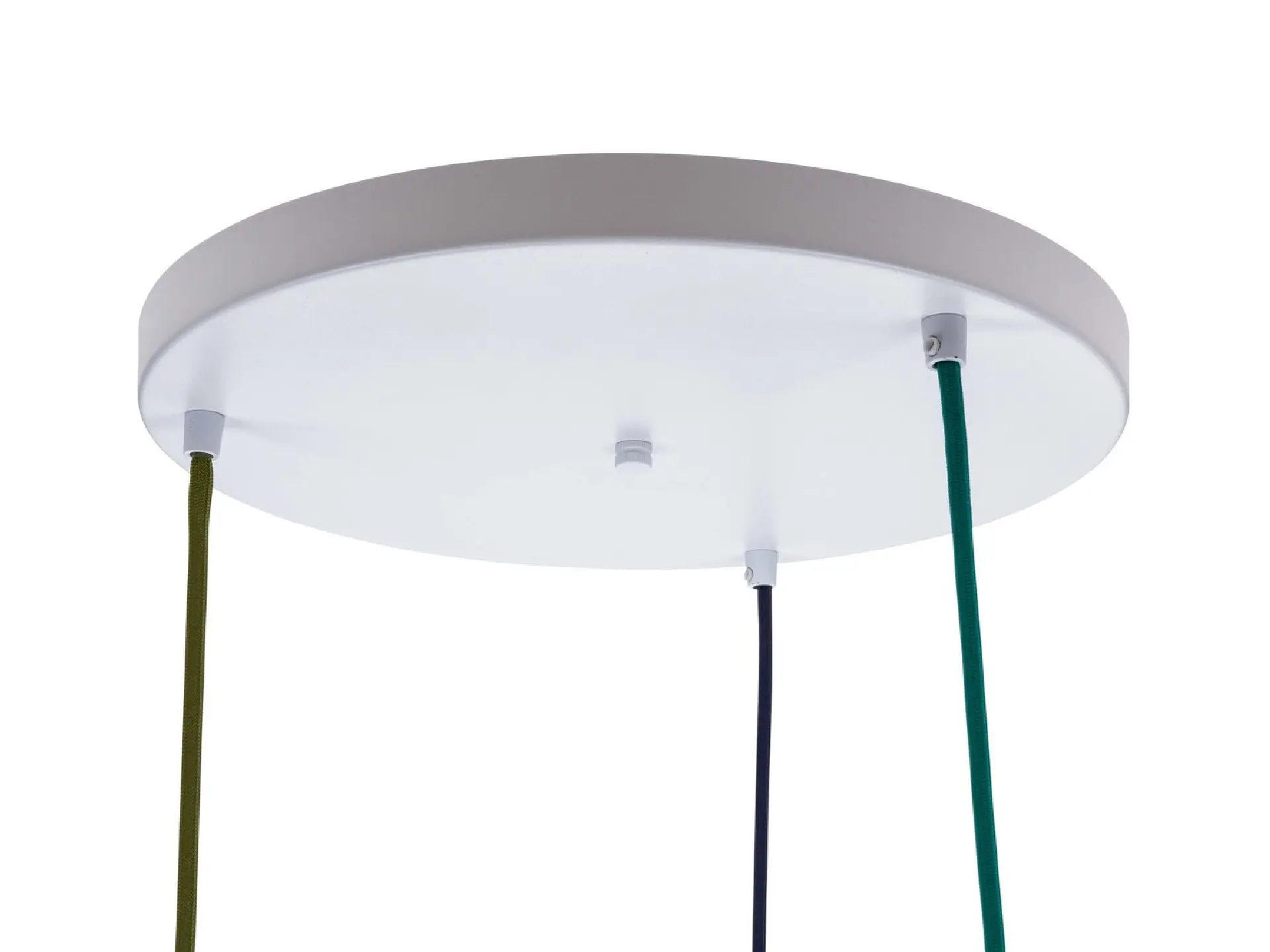Plafondkap metaal plat wit met 3 gaten en beugel - XL - 35cm