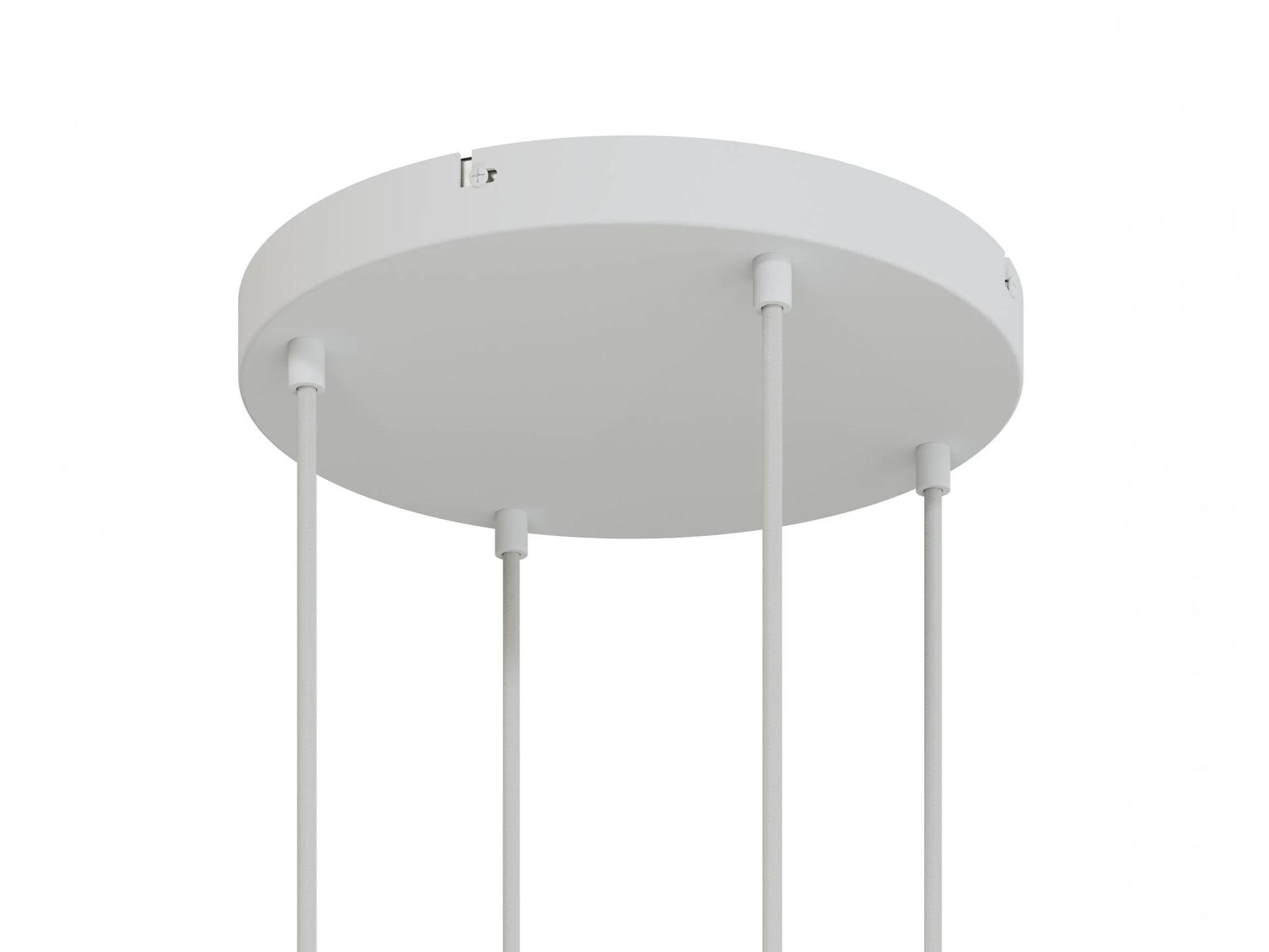 Plafondkap metaal plat wit met 4 gaten en beugel - XL - 30cm