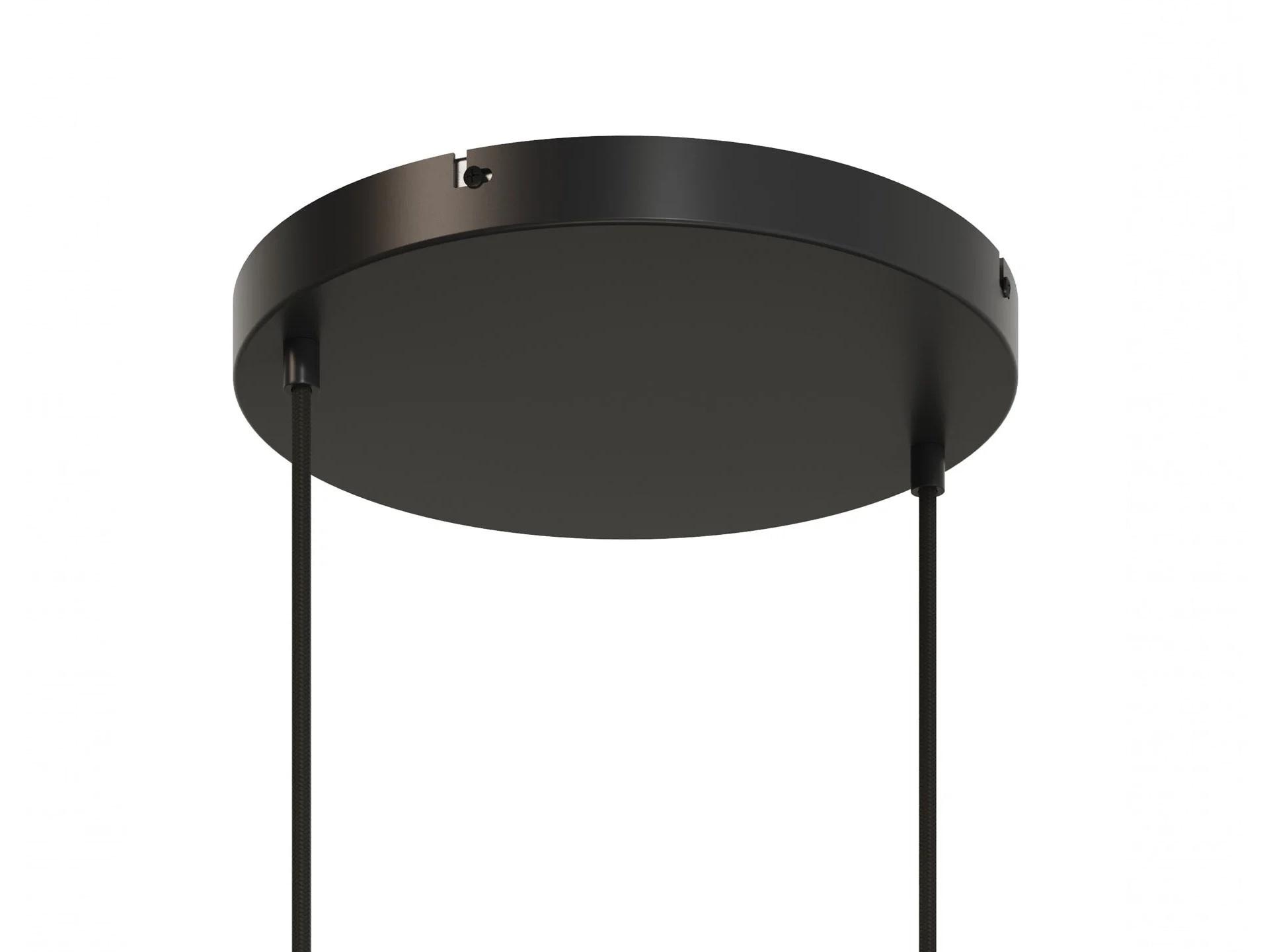 Plafondkap metaal plat zwart met 2 gaten en beugel - XL - 30cm