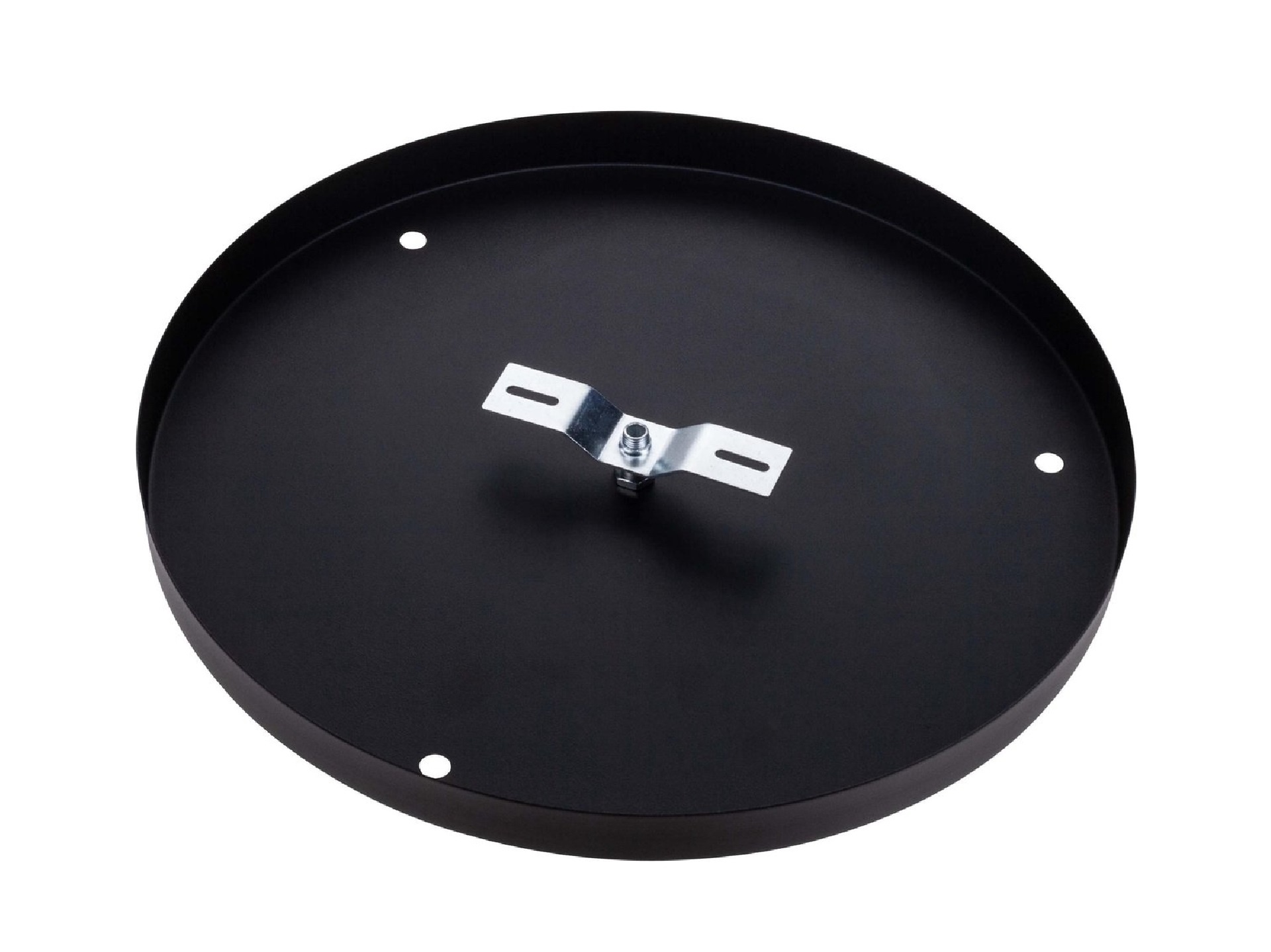 Plafondkap metaal plat zwart met 3 gaten en beugel - XL - 35cm