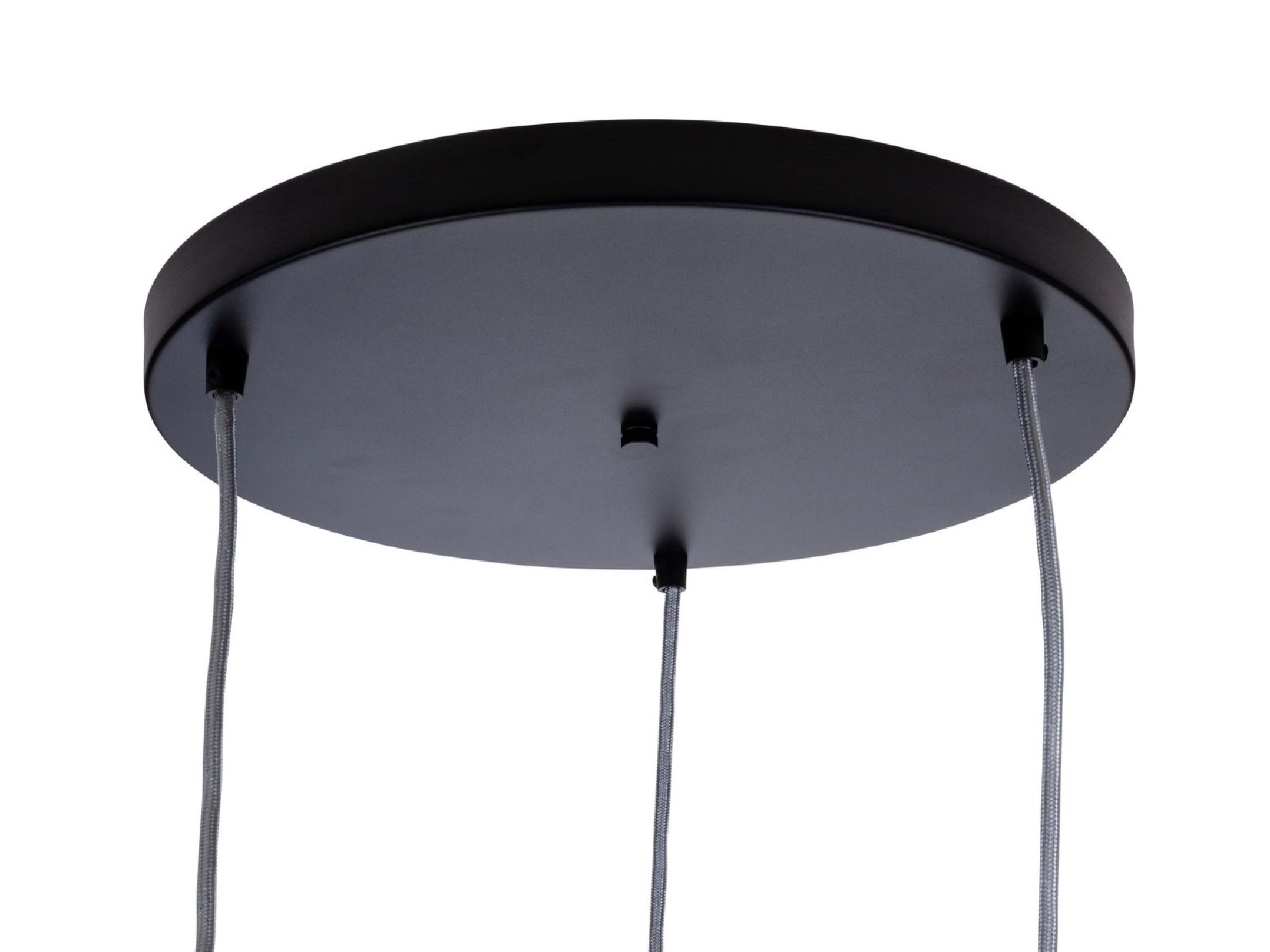 Plafondkap metaal plat zwart met 3 gaten en beugel - XL - 35cm