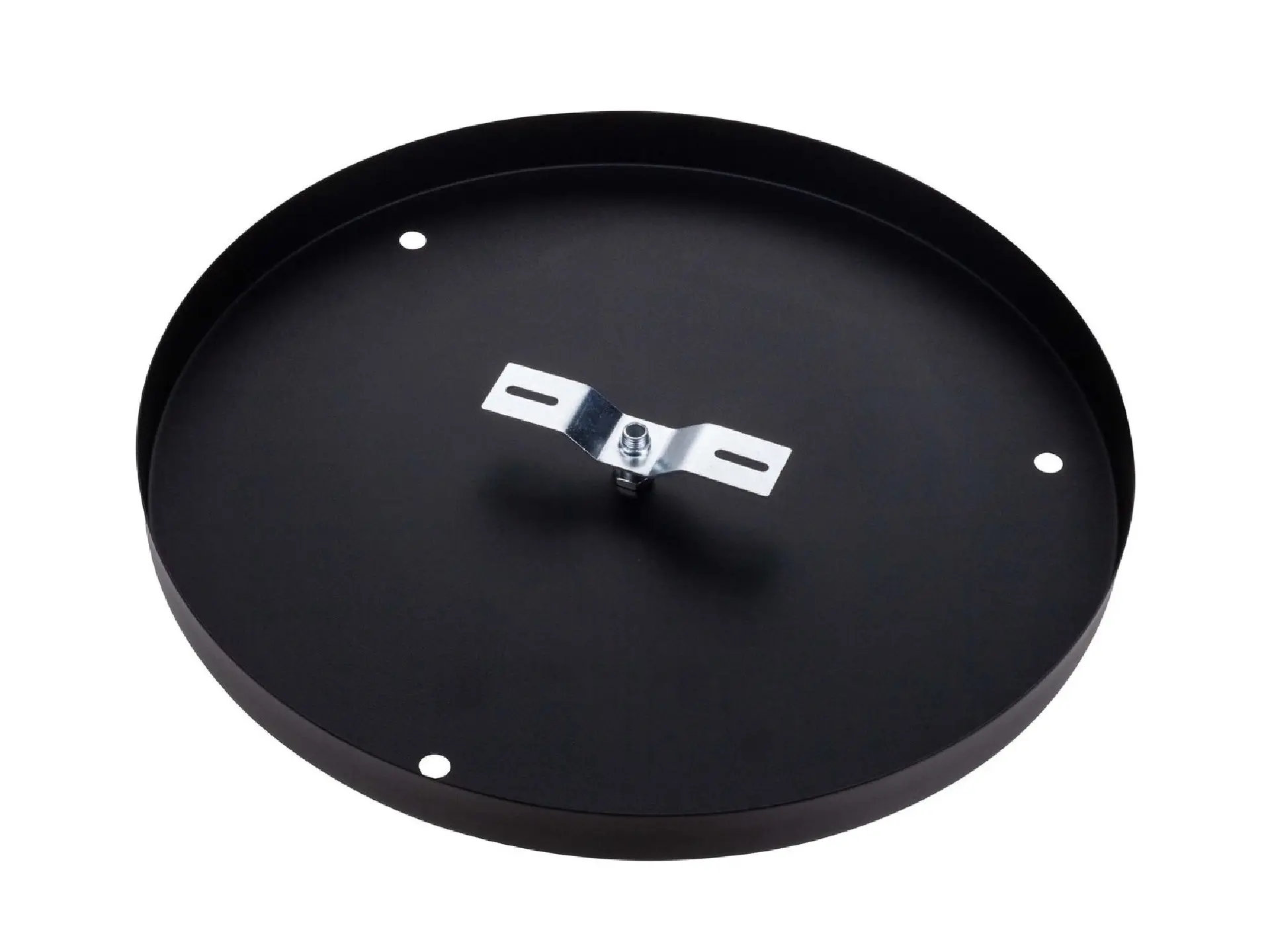 Plafondkap metaal plat zwart met 3 gaten en beugel - XL - 35cm
