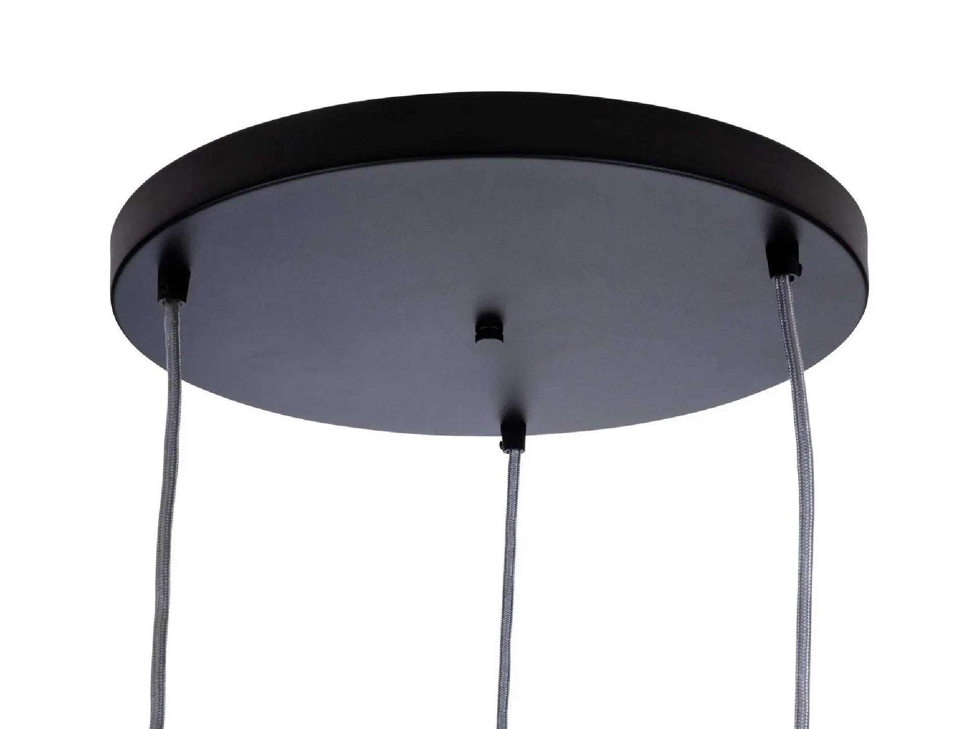Plafondkap metaal plat zwart met 3 gaten en beugel - XL - 35cm