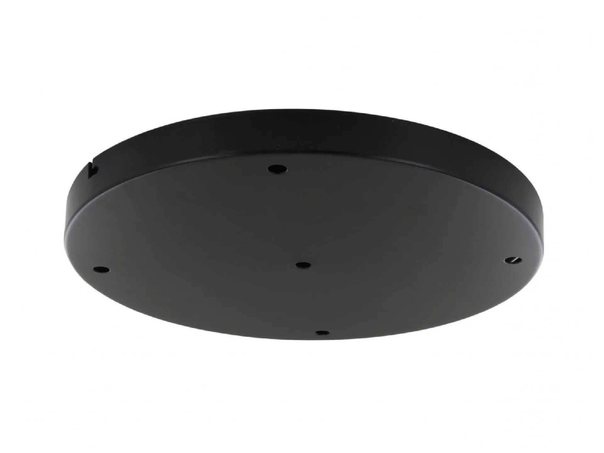 Plafondkap metaal plat zwart met 5 gaten en beugel - XL - 30cm