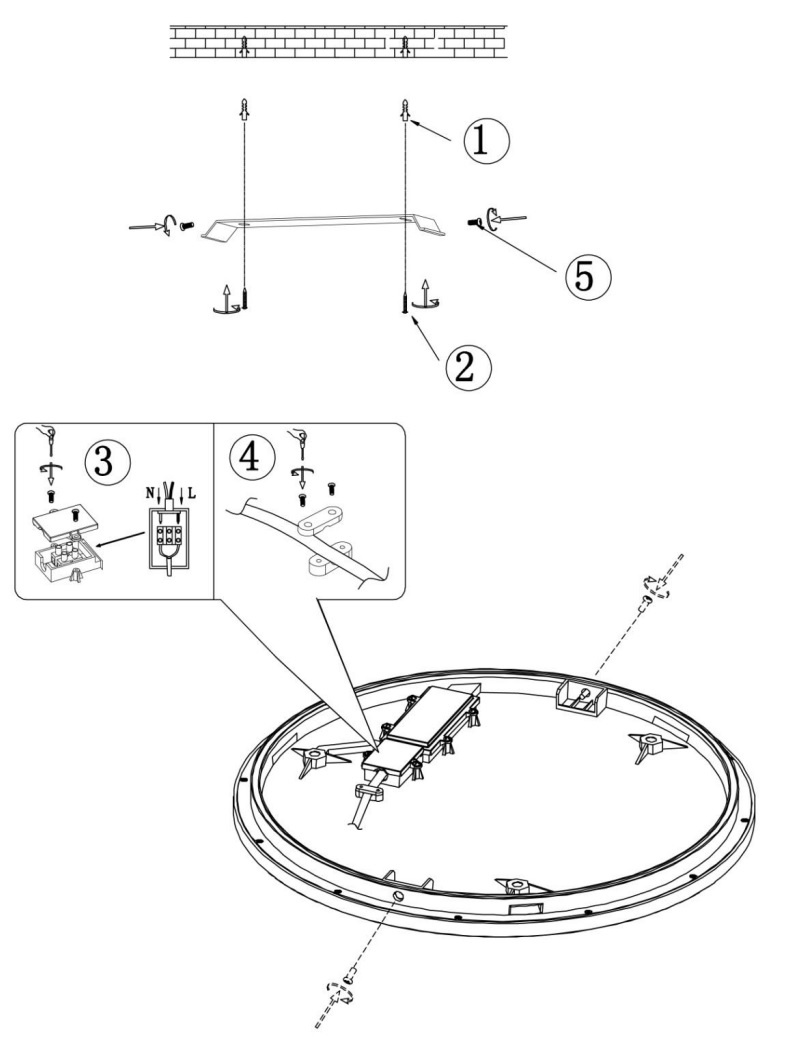 Plafondlamp Trio Camillus 24W - 3 stappendim zwart Plafondlamp Trio Camillus 24W - 3 stappendim zwart