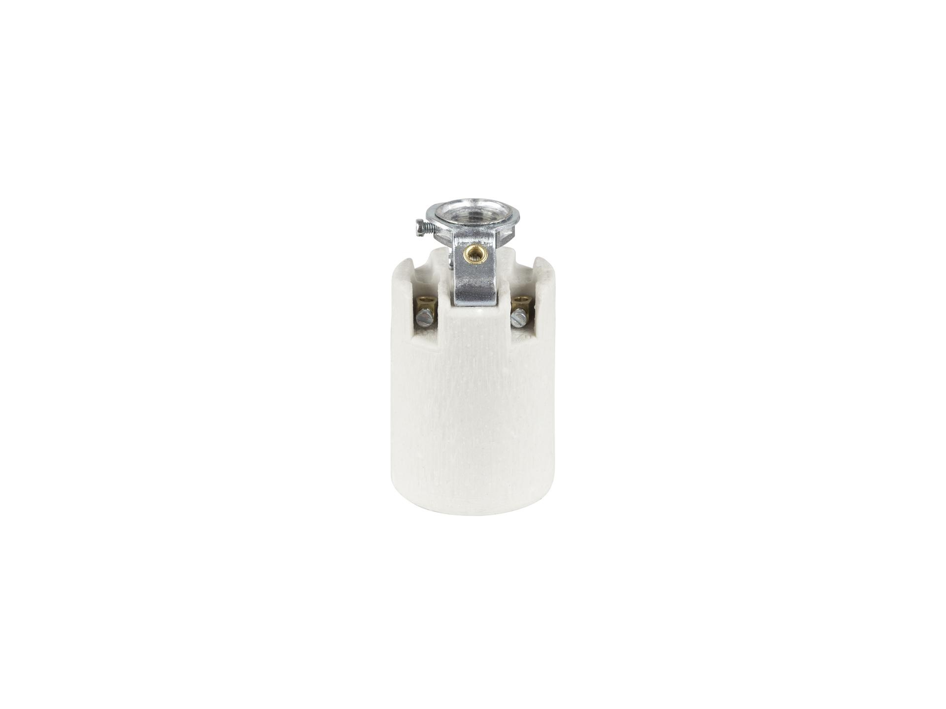 Porselein fitting E14 met montagebeugel M10x1 met aarde aansluiting
