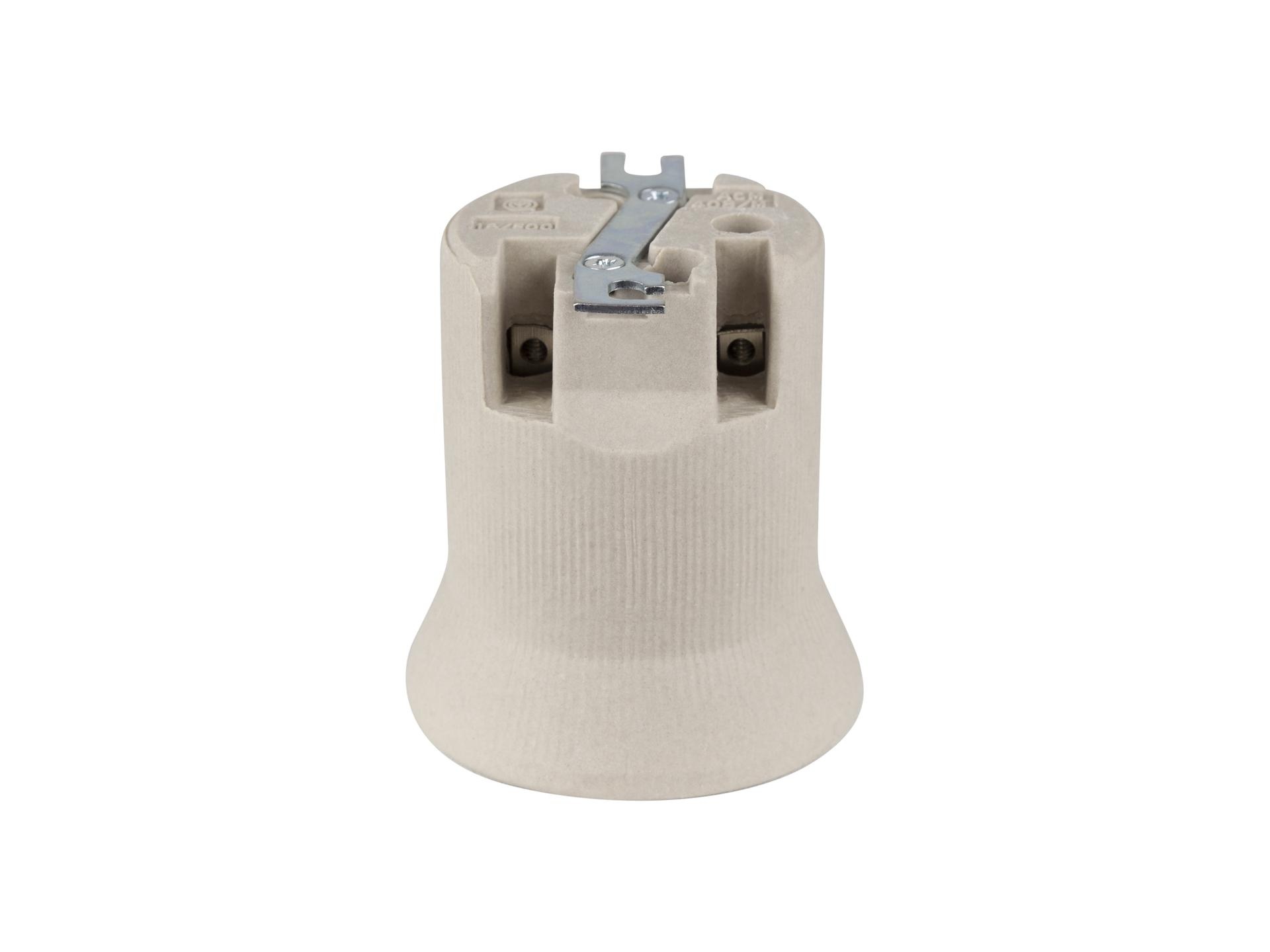 Porselein fitting E40 met montagebeugel Porselein fitting E40 met montagebeugel