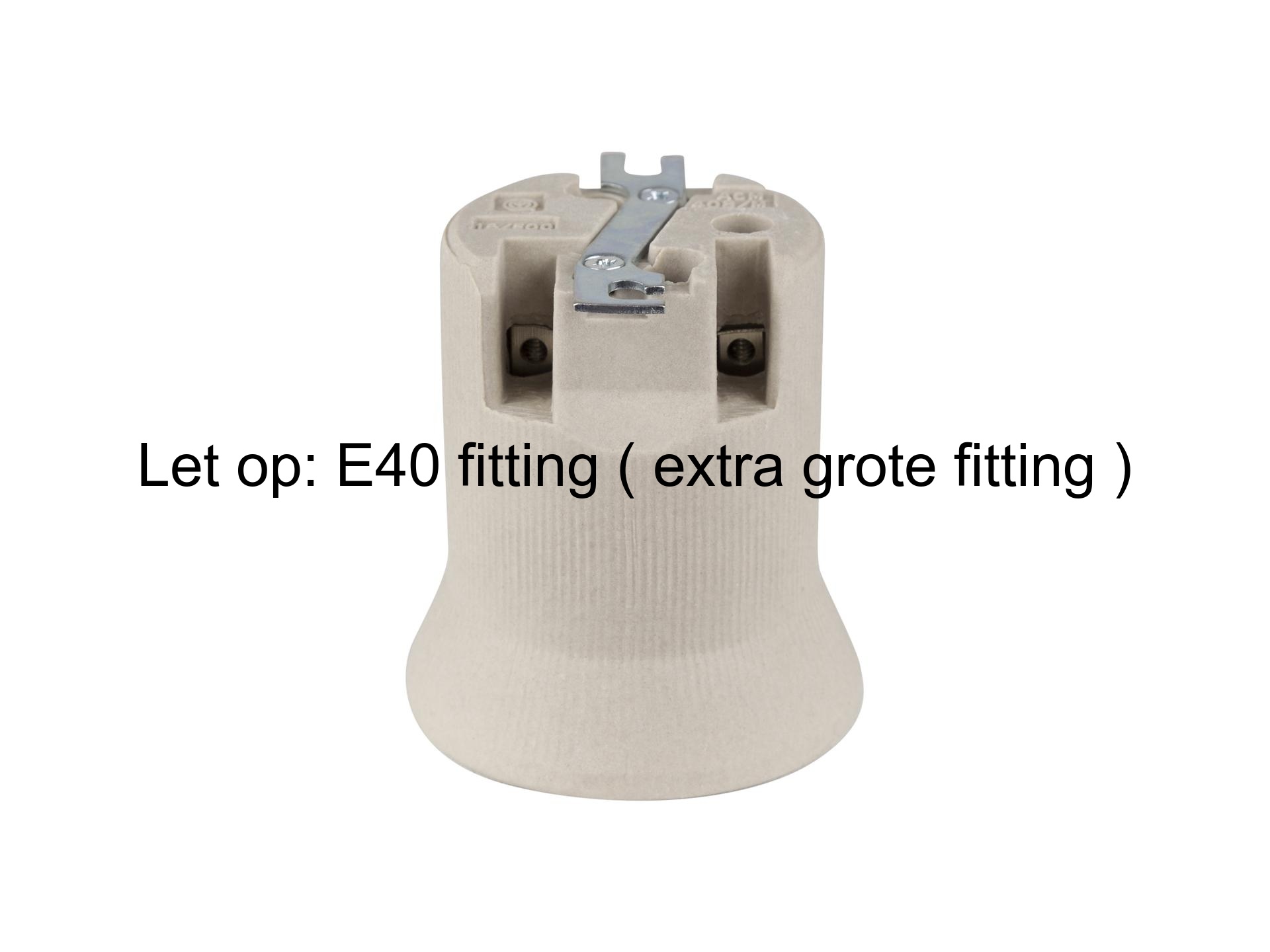 Porselein fitting E40 met montagebeugel