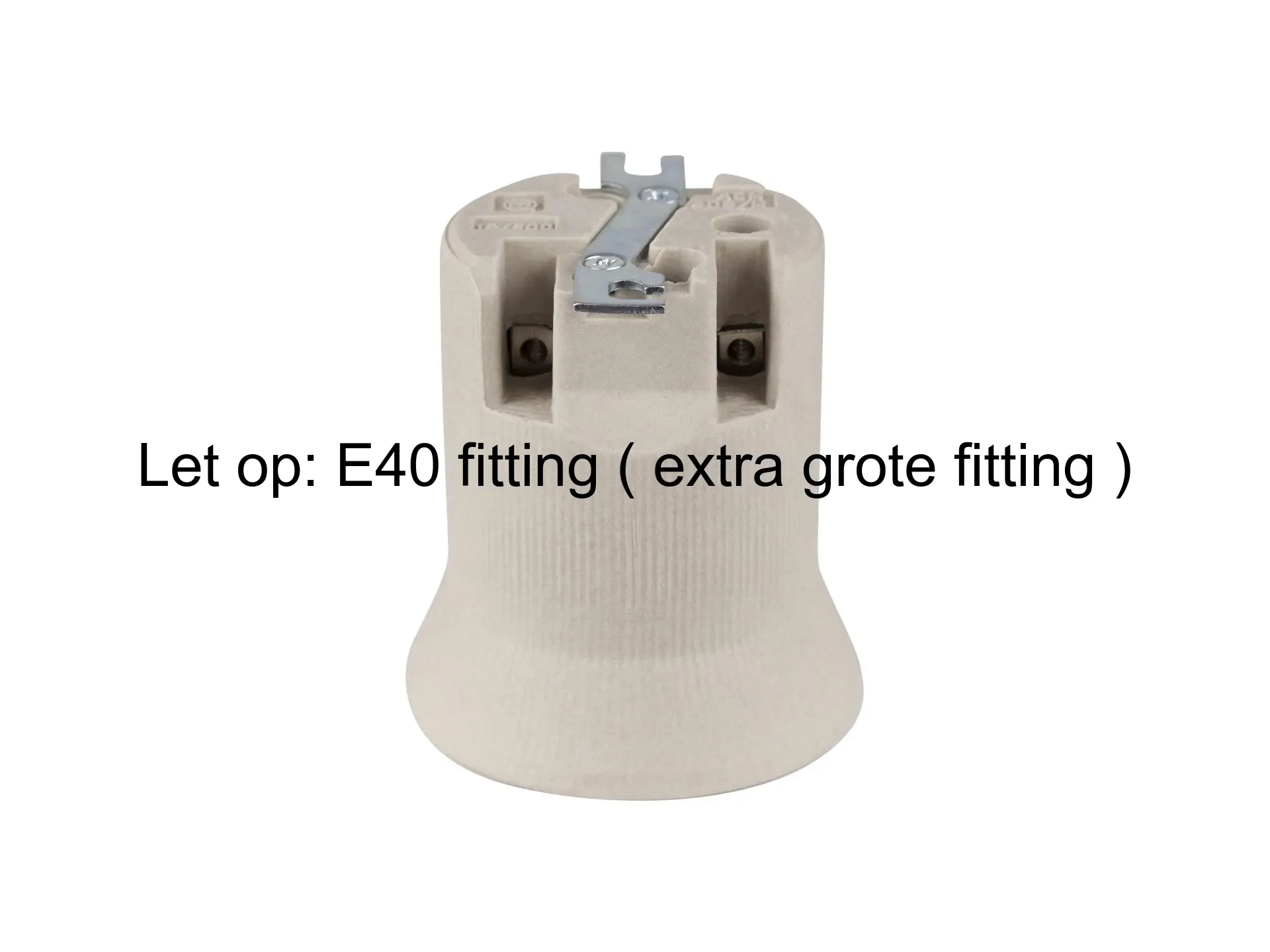 Porselein fitting E40 met montagebeugel