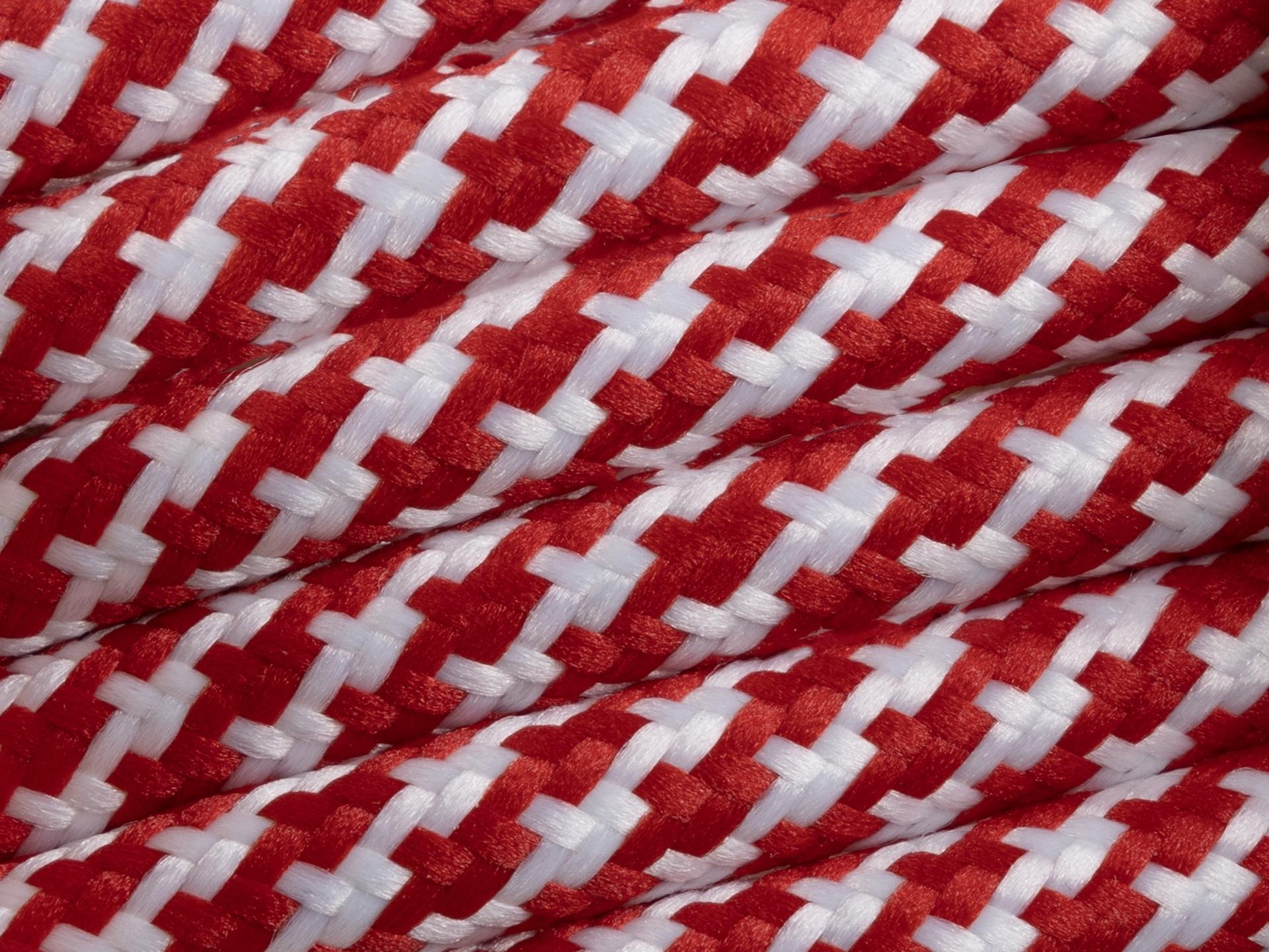 Rood met wit strijkijzersnoer - mix motief - 2 aderig