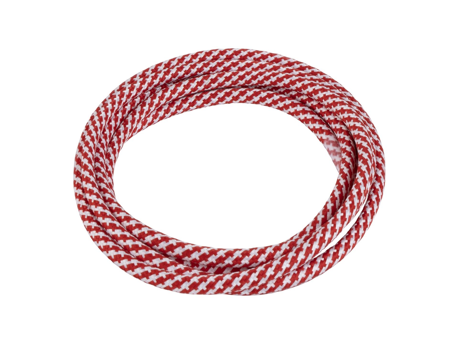 Rood met wit strijkijzersnoer - mix motief - 2 aderig