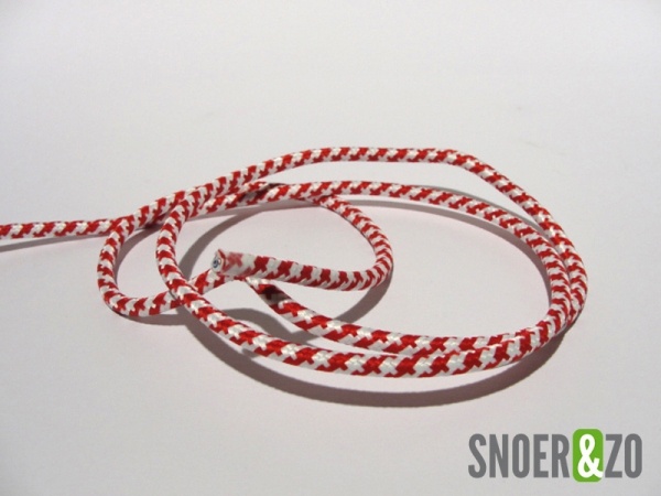 Rood-wit stofsnoer mix