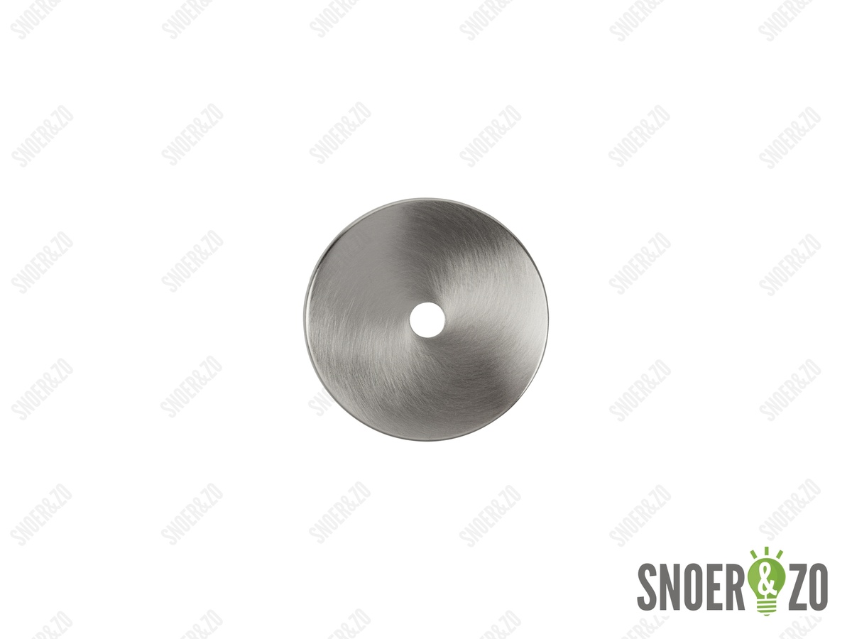 Sier afdekplaat cilinder geborsteld nikkel (RVS look) - 6 cm