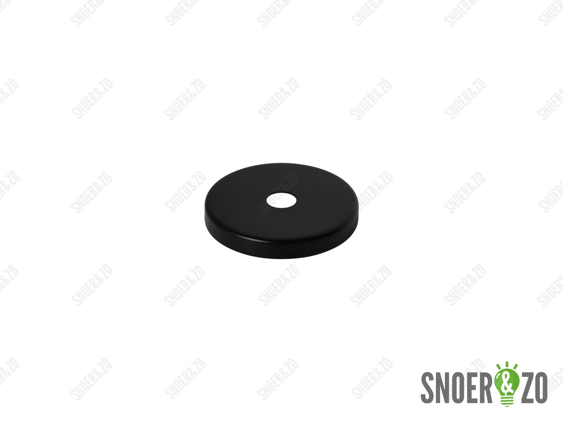Sier afdekplaat cilinder zwart - 5 cm