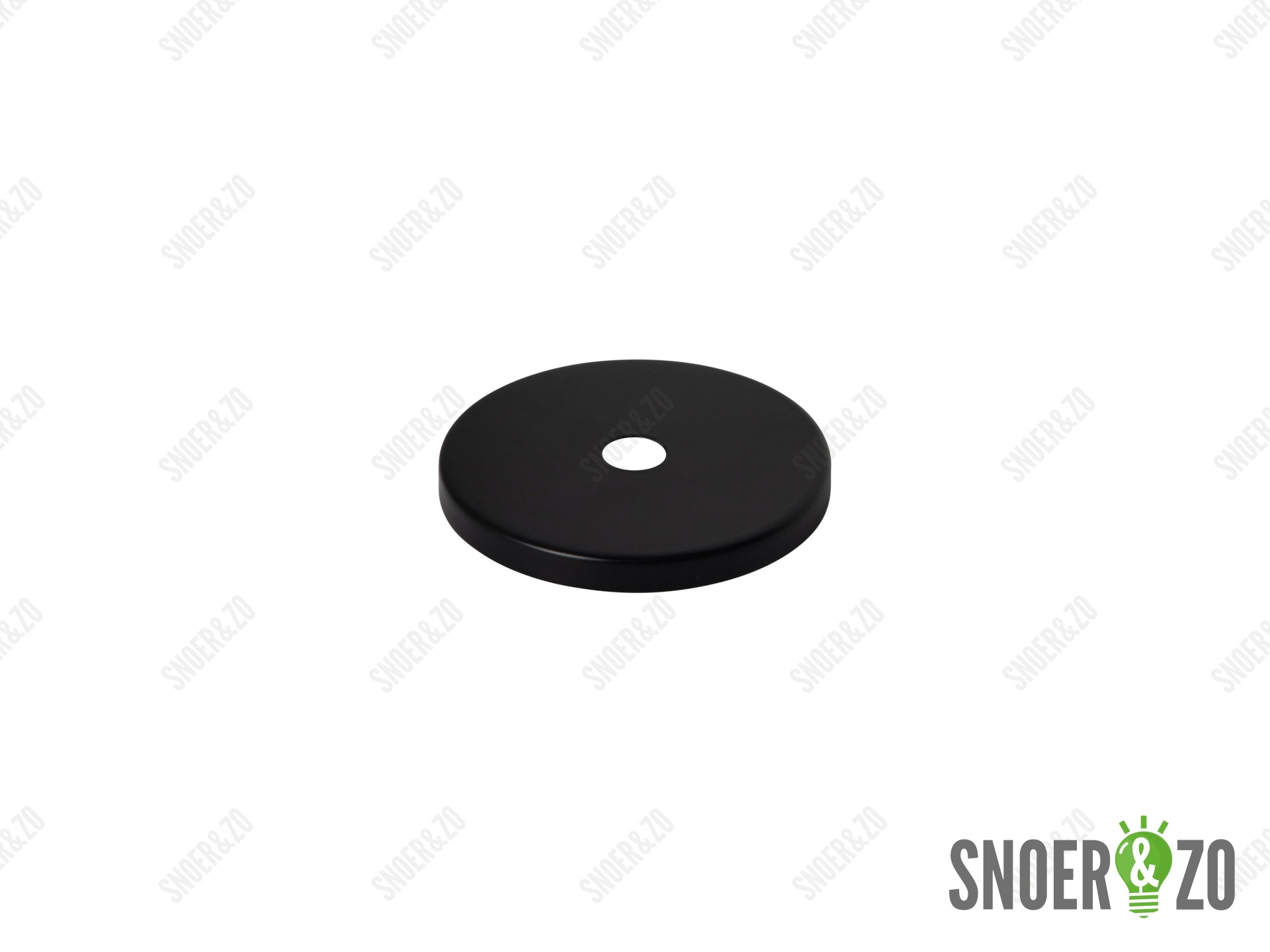Sier afdekplaat cilinder zwart - 6 cm