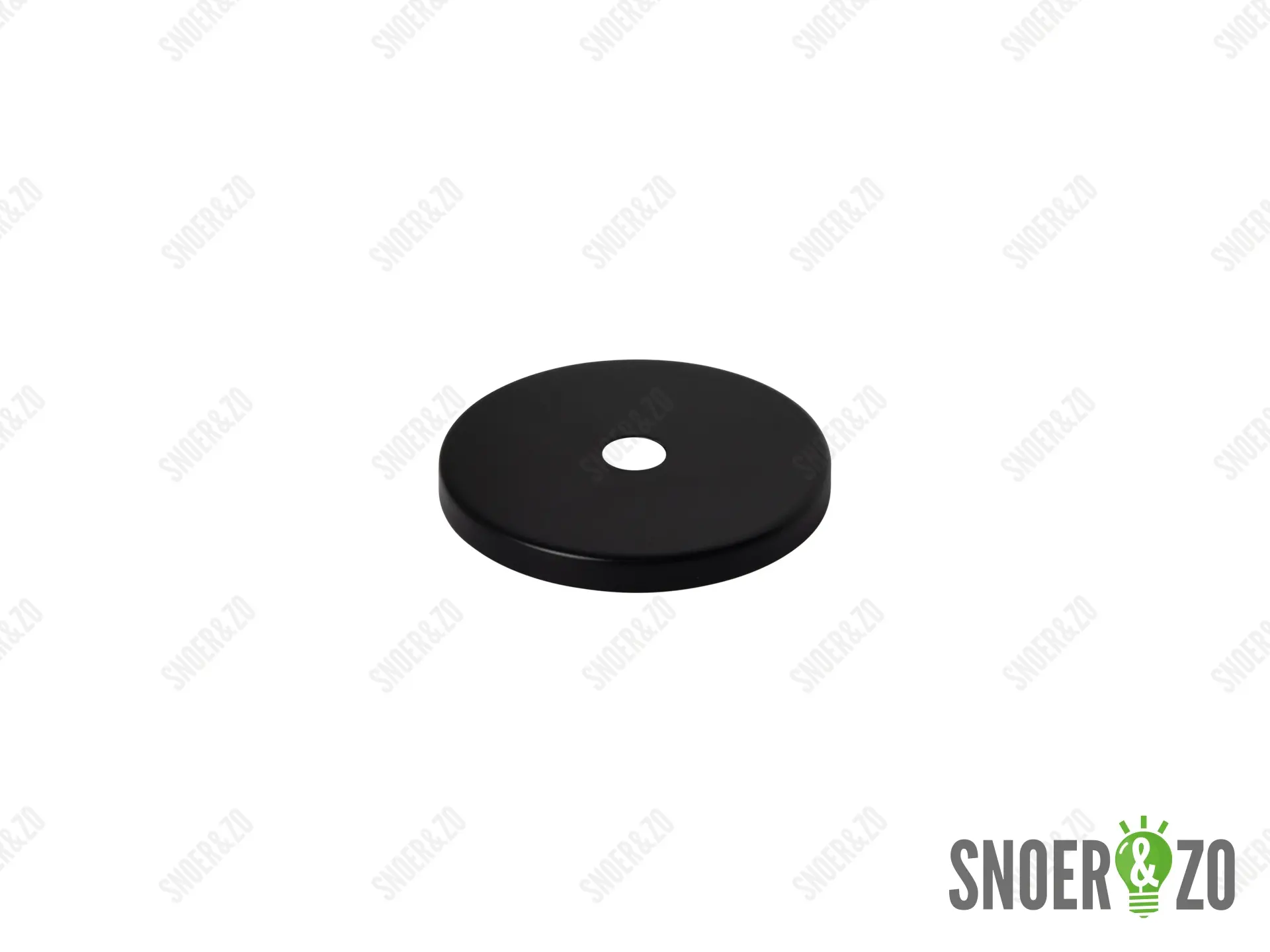 Sier afdekplaat cilinder zwart - 6 cm