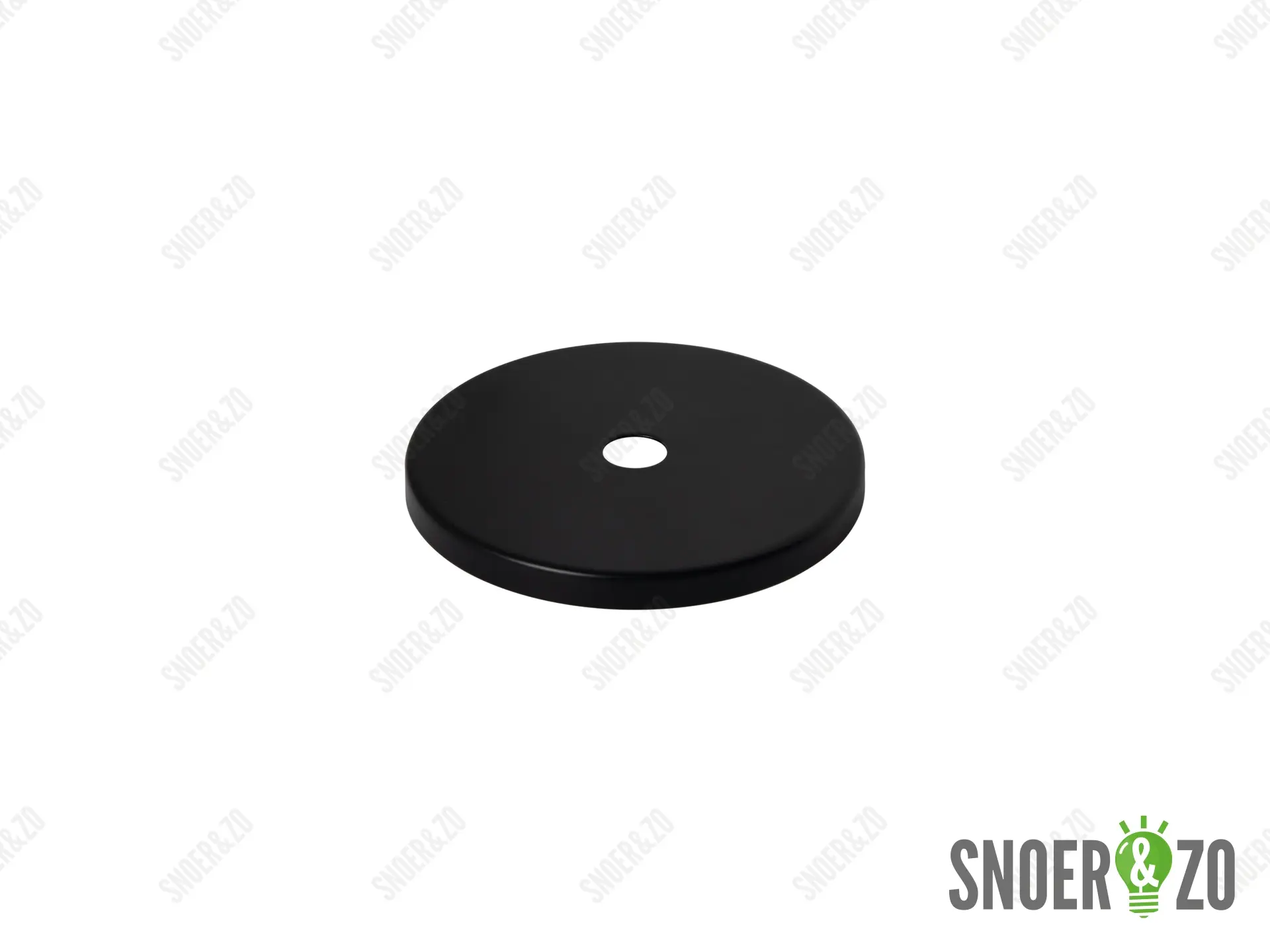 Sier afdekplaat cilinder zwart - 7 cm