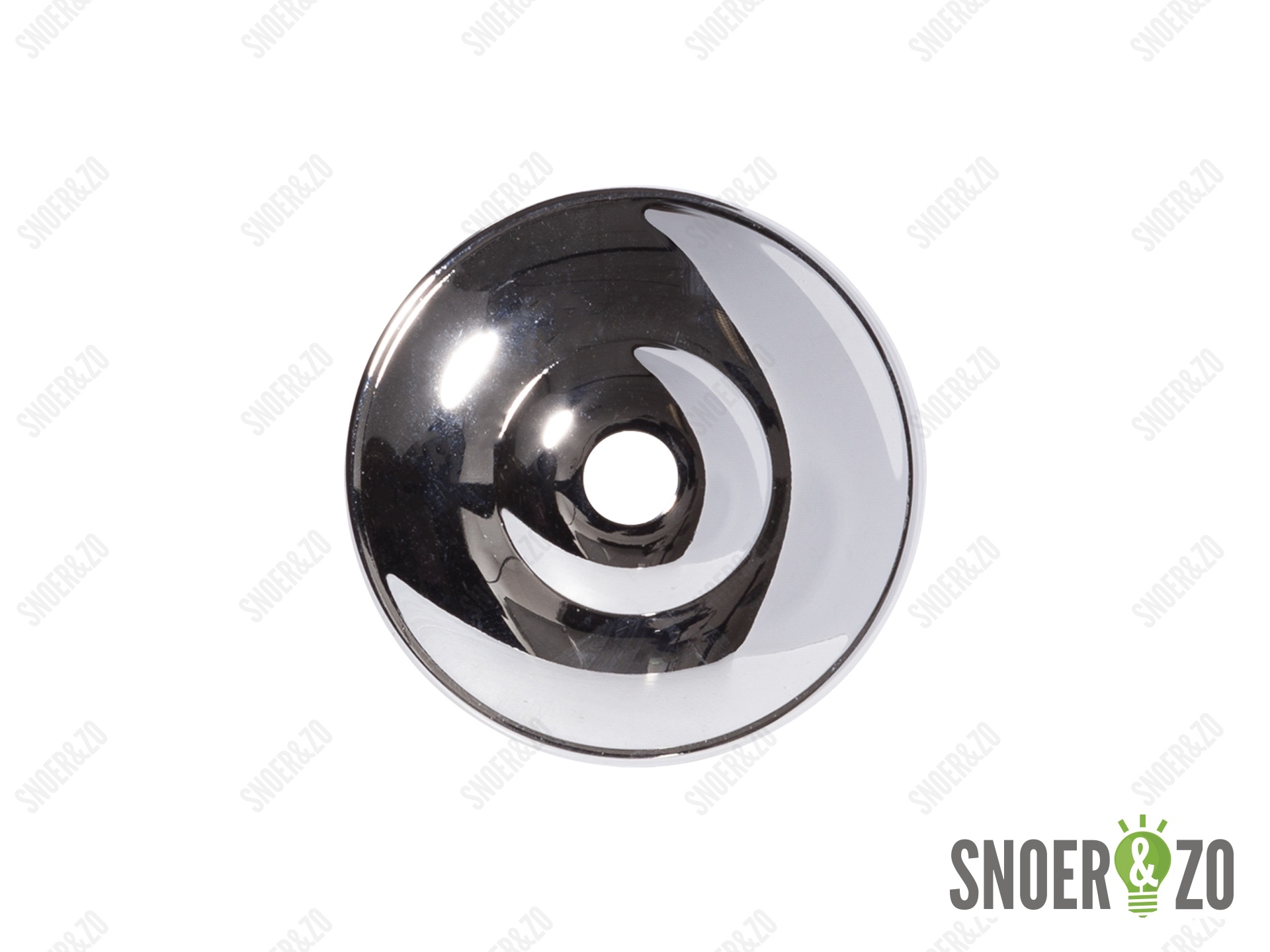 Sier afdekplaat deco chroom - 6.5 cm