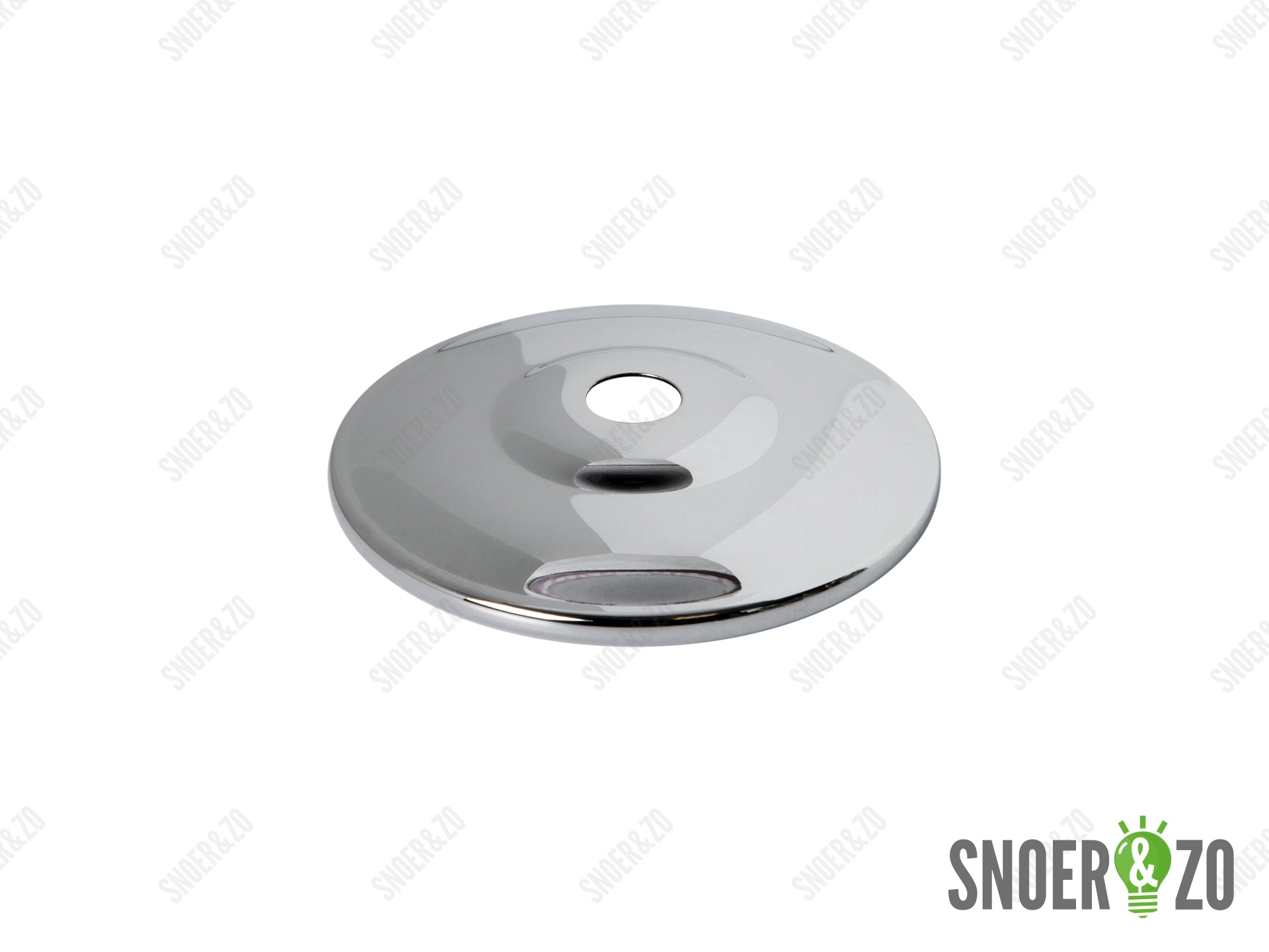 Sier afdekplaat deco chroom - 6.5 cm