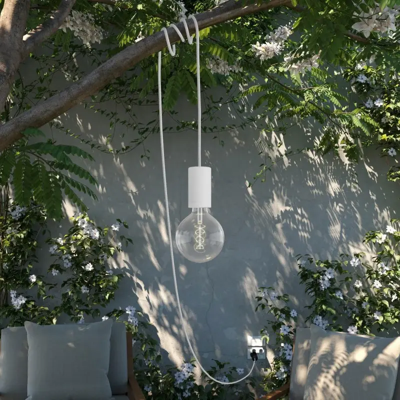 Snake Eiva Elegant waterbestendige IP65 snoerpendel hanglamp kleur wit