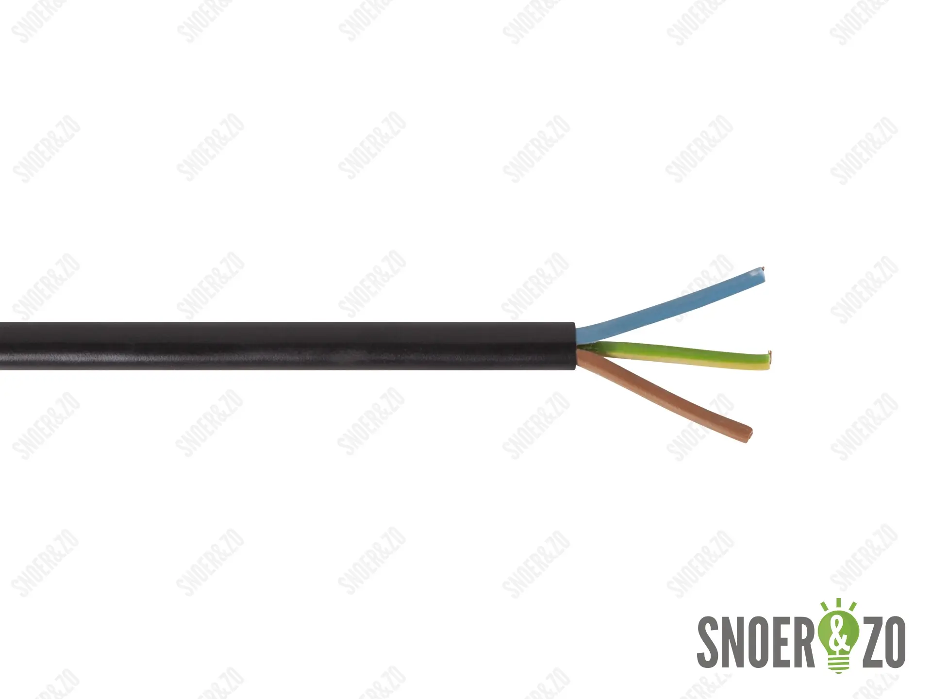 Snoer rond zwart 3x0,75 mm²