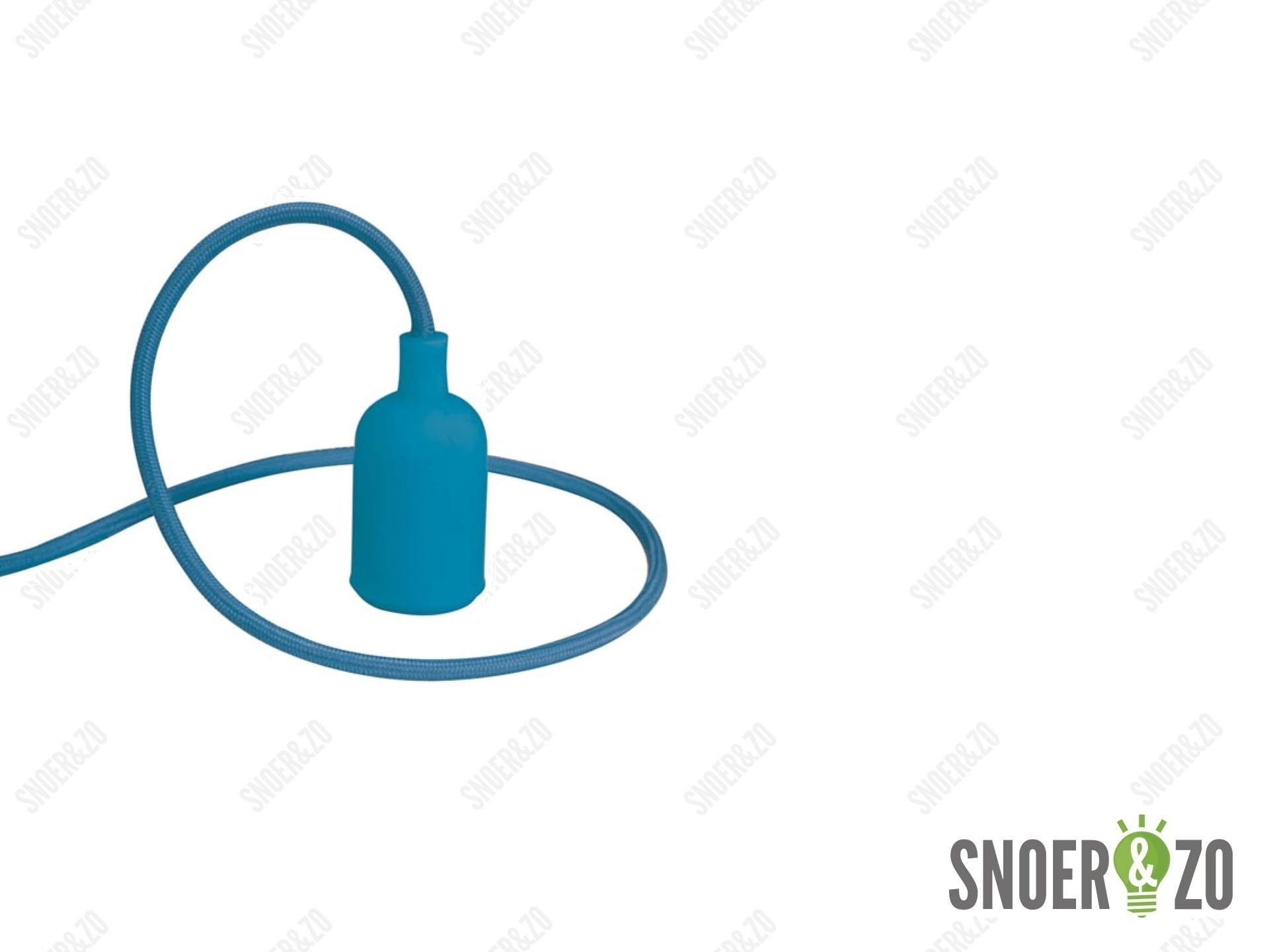 Snoerpendel E27 siliconen blauw