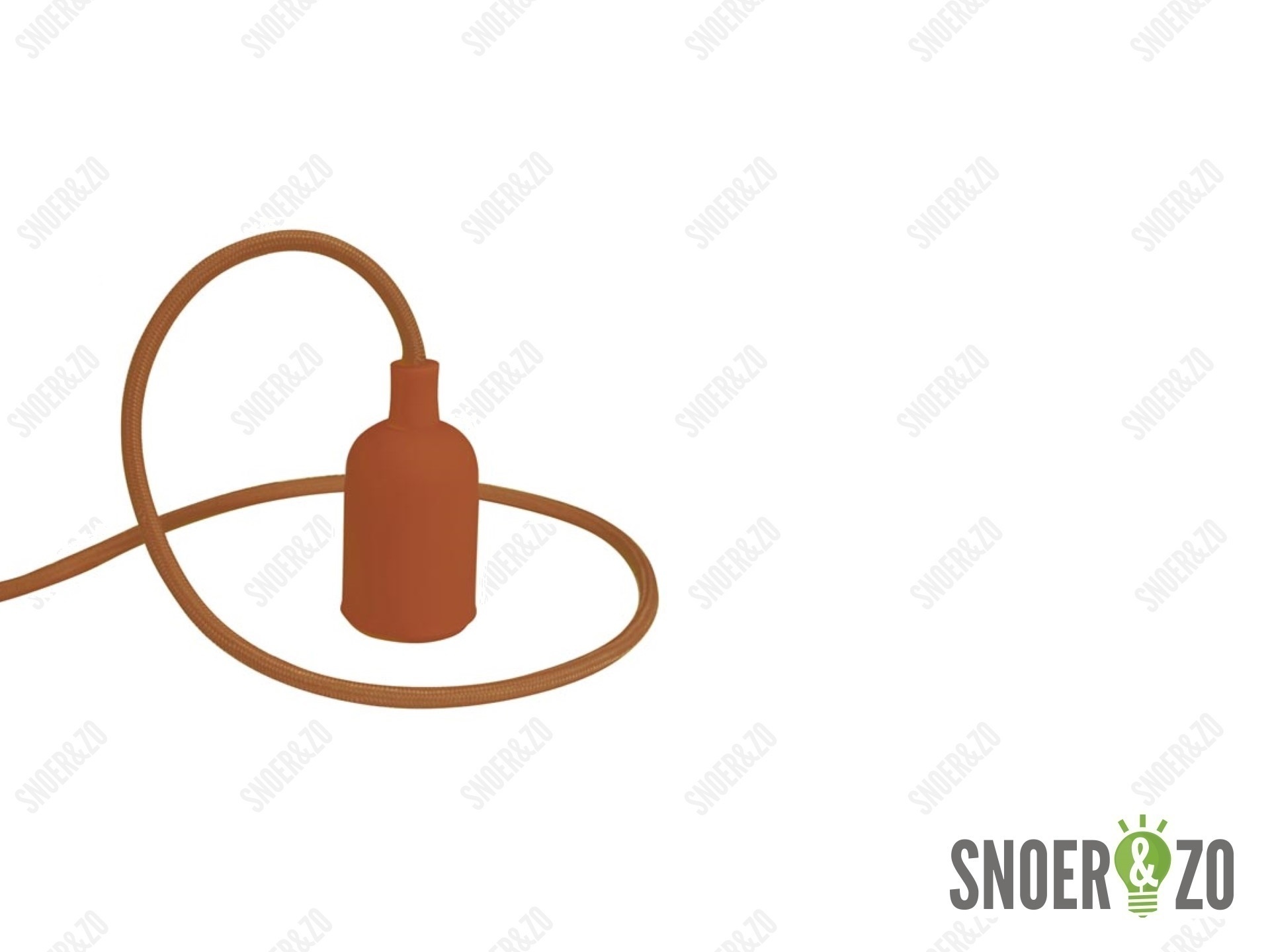 Snoerpendel E27 siliconen bruin