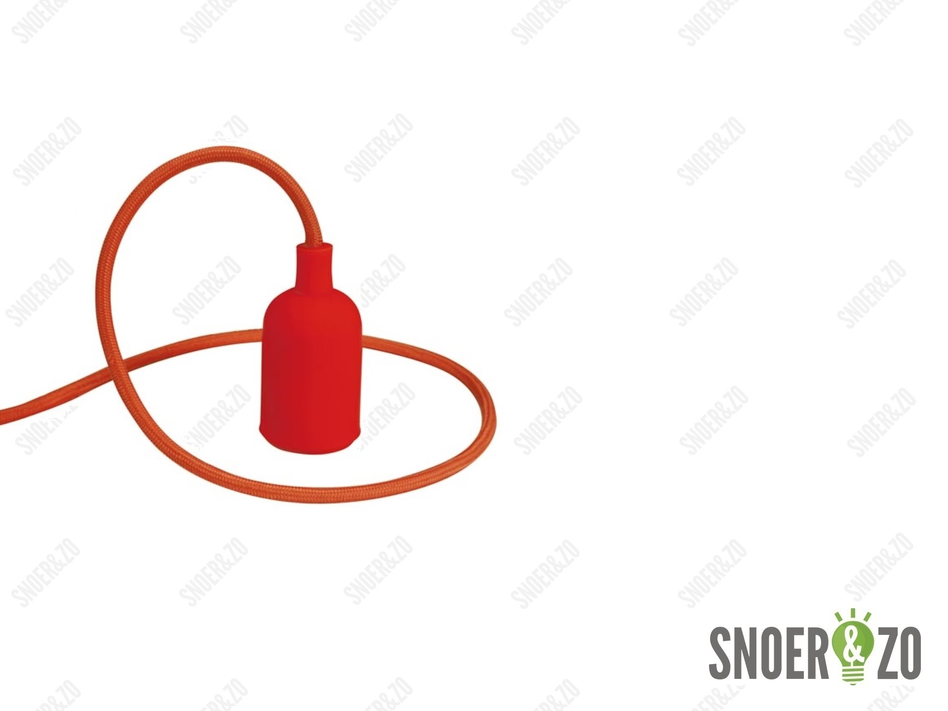Snoerpendel E27 siliconen rood