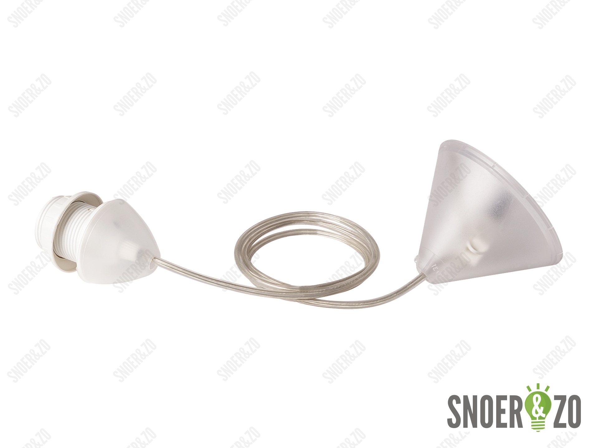 Snoerpendel E27 transparant - 140 cm - met plafondkap