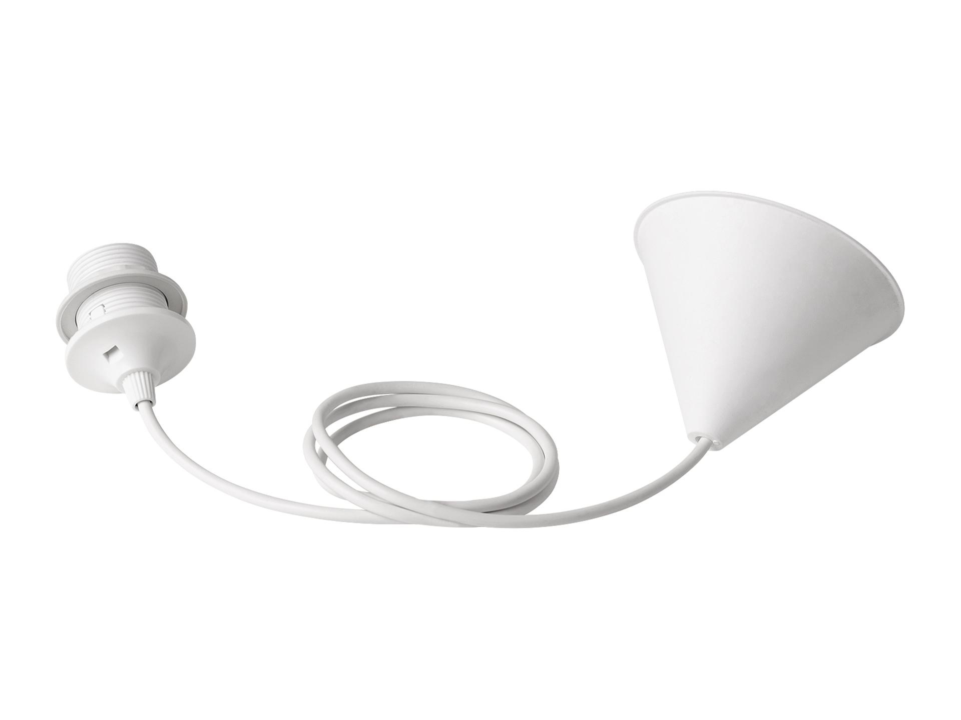 Snoerpendel E27 wit - 140 cm - met plafondkap