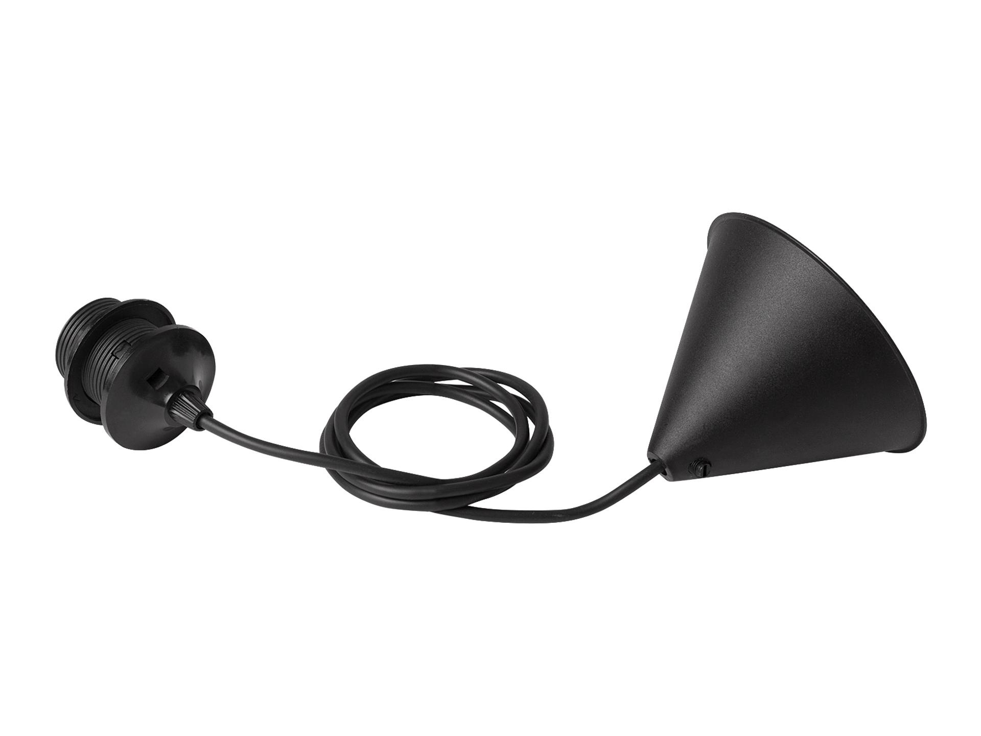 Snoerpendel E27 zwart - 140 cm - met plafondkap