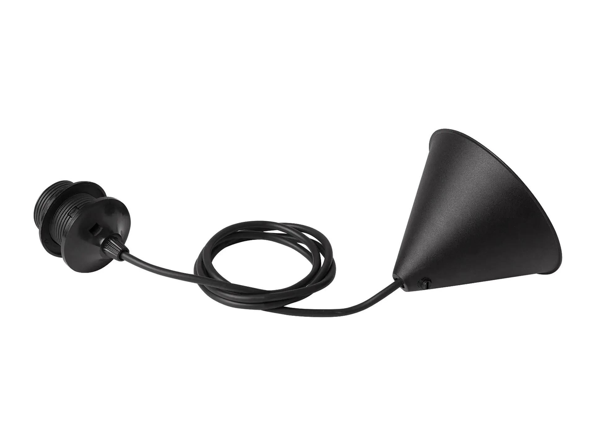 Snoerpendel E27 zwart - 80 cm - met plafondkap