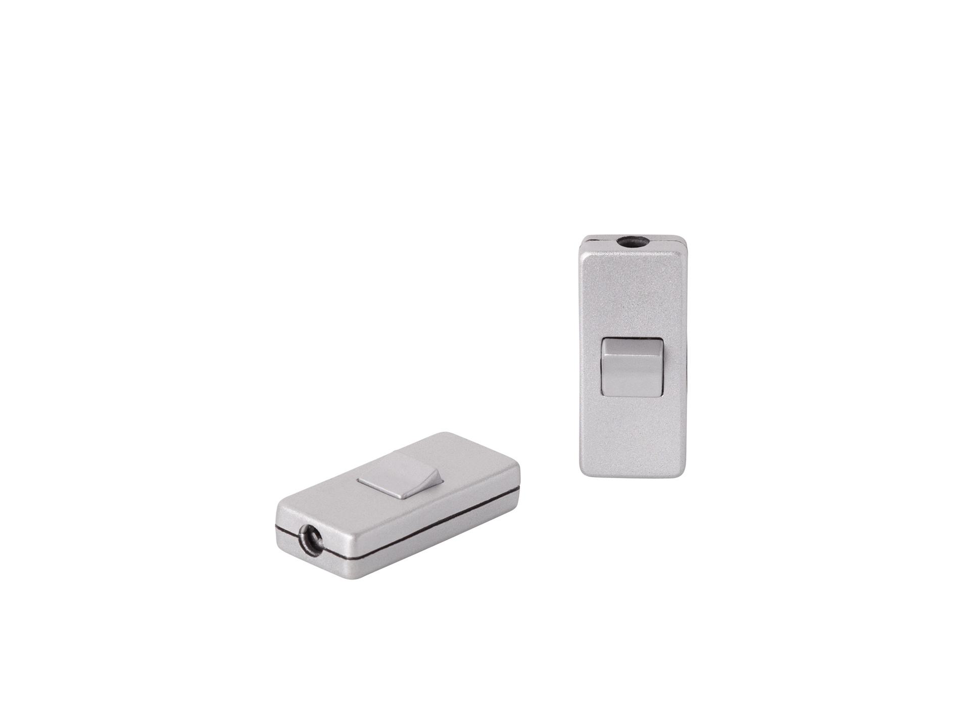 Snoerschakelaar metallic zilver H-model Snoerschakelaar metallic zilver H-model