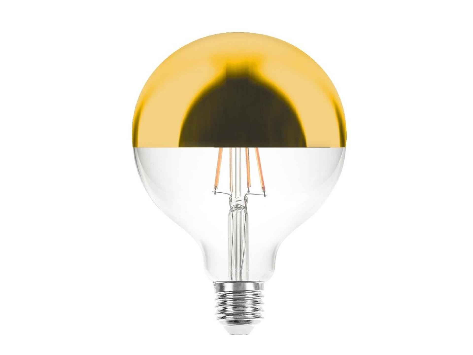 SPL LED filament globe 125mm kopspiegellamp 7W E27 goud dimbaar