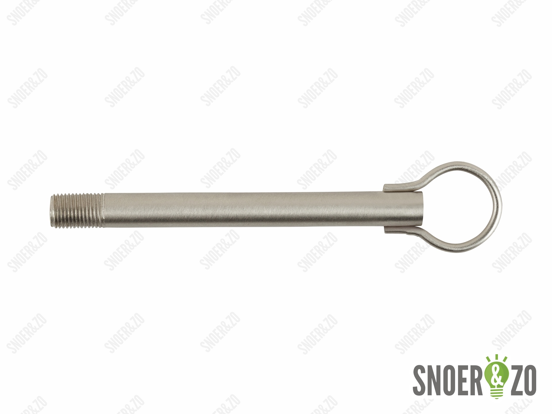 Stelpijp geborsteld nikkel (RVS look) - lengte 140 mm - M10x1
