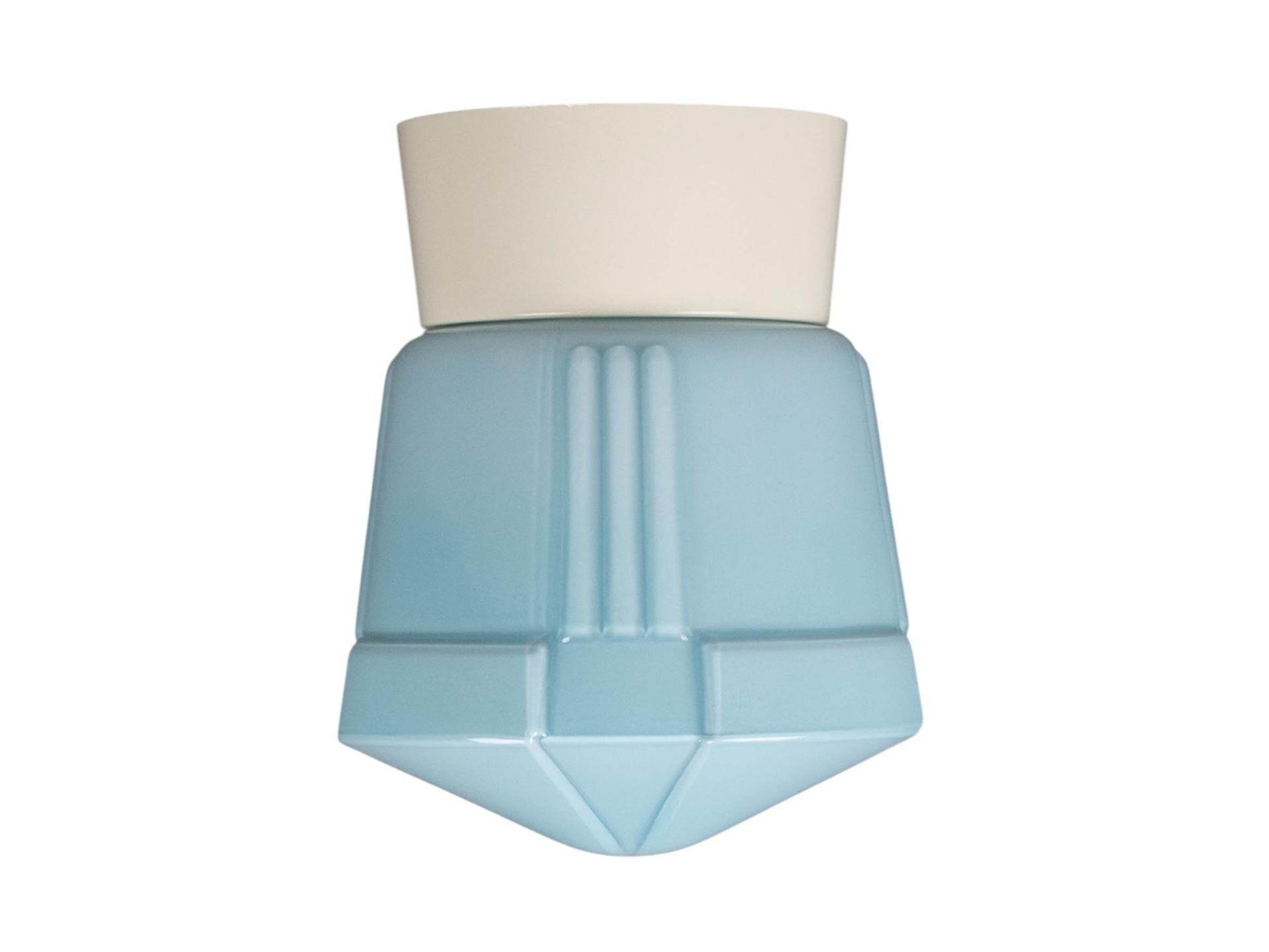 Thabur plafonnière deco blauw met witte houder