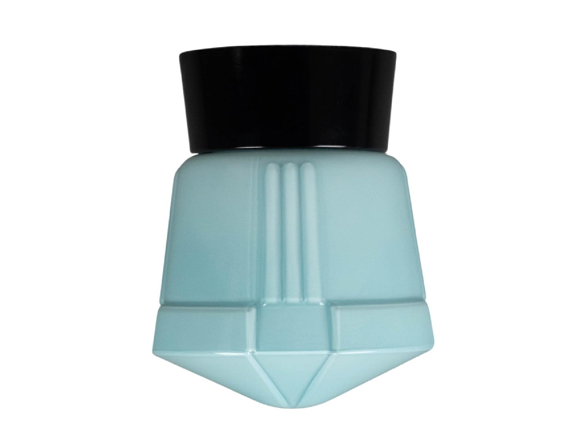 Thabur plafonnière deco blauw met zwarte houder