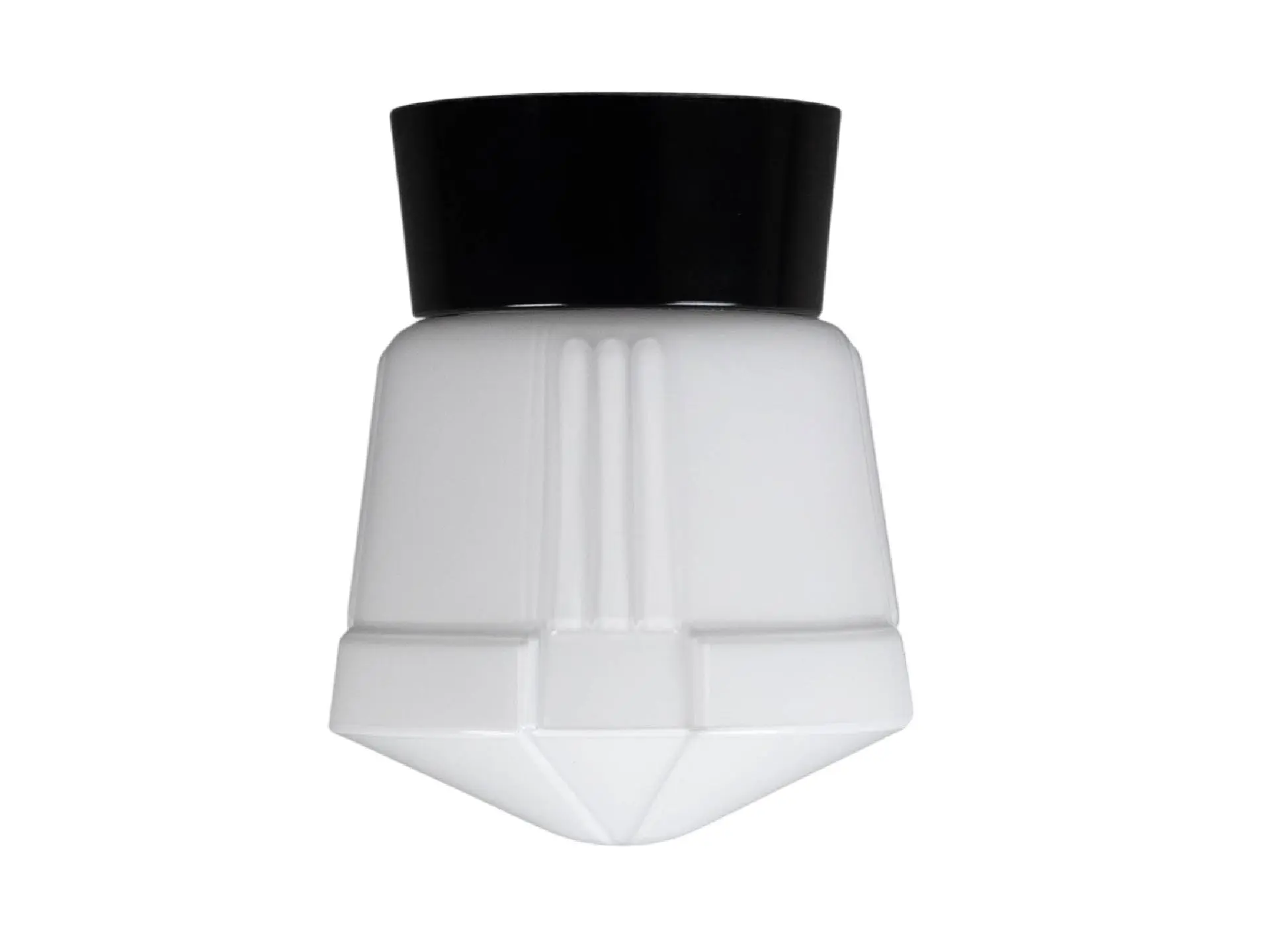 Thabur plafonnière deco wit met zwarte houder