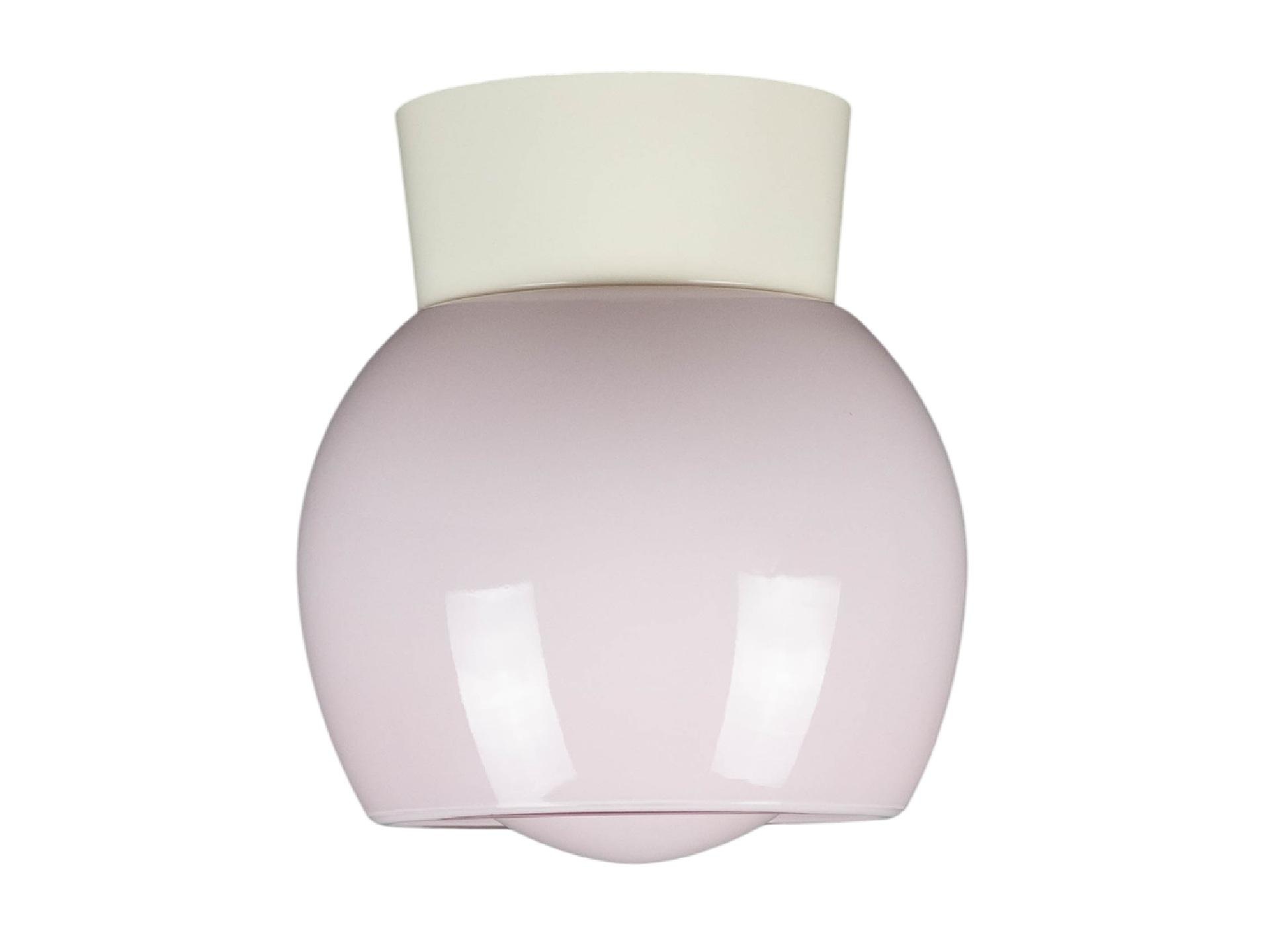 Thabur plafonnière knop roze met witte houder