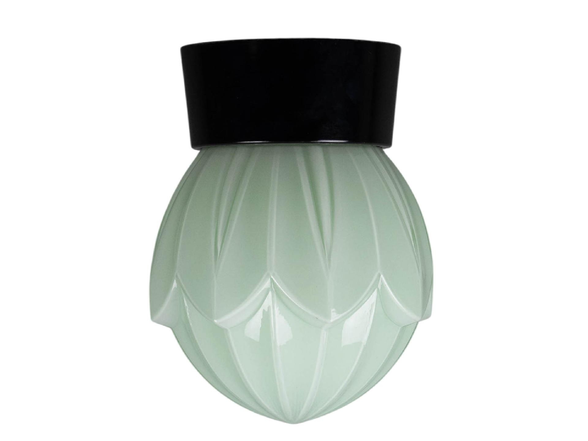 Thabur plafonnière tulp groen met zwarte houder