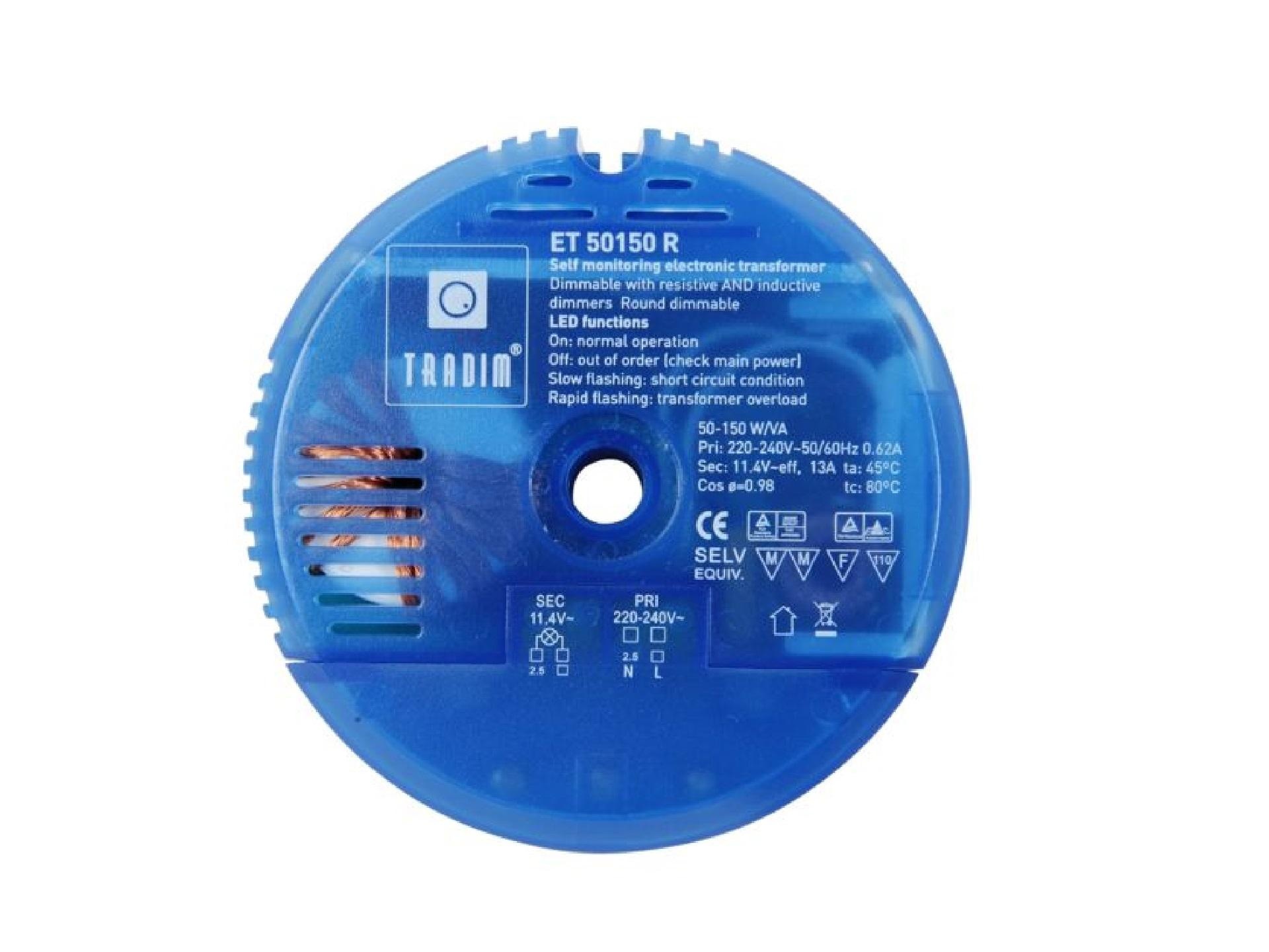 Tradim ronde halogeen transformator - ET50150W - 50W tot 150W 12V