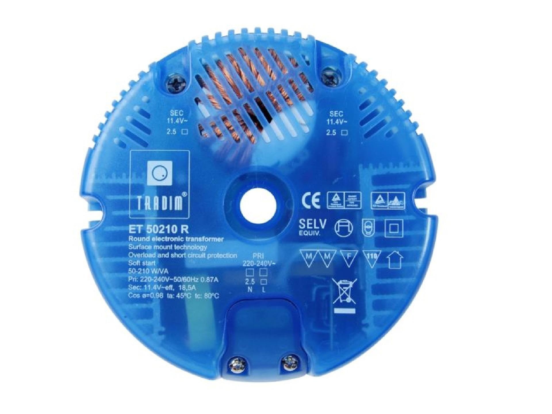 Tradim ronde halogeen transformator - ET50210R - 50W tot 210W 12V