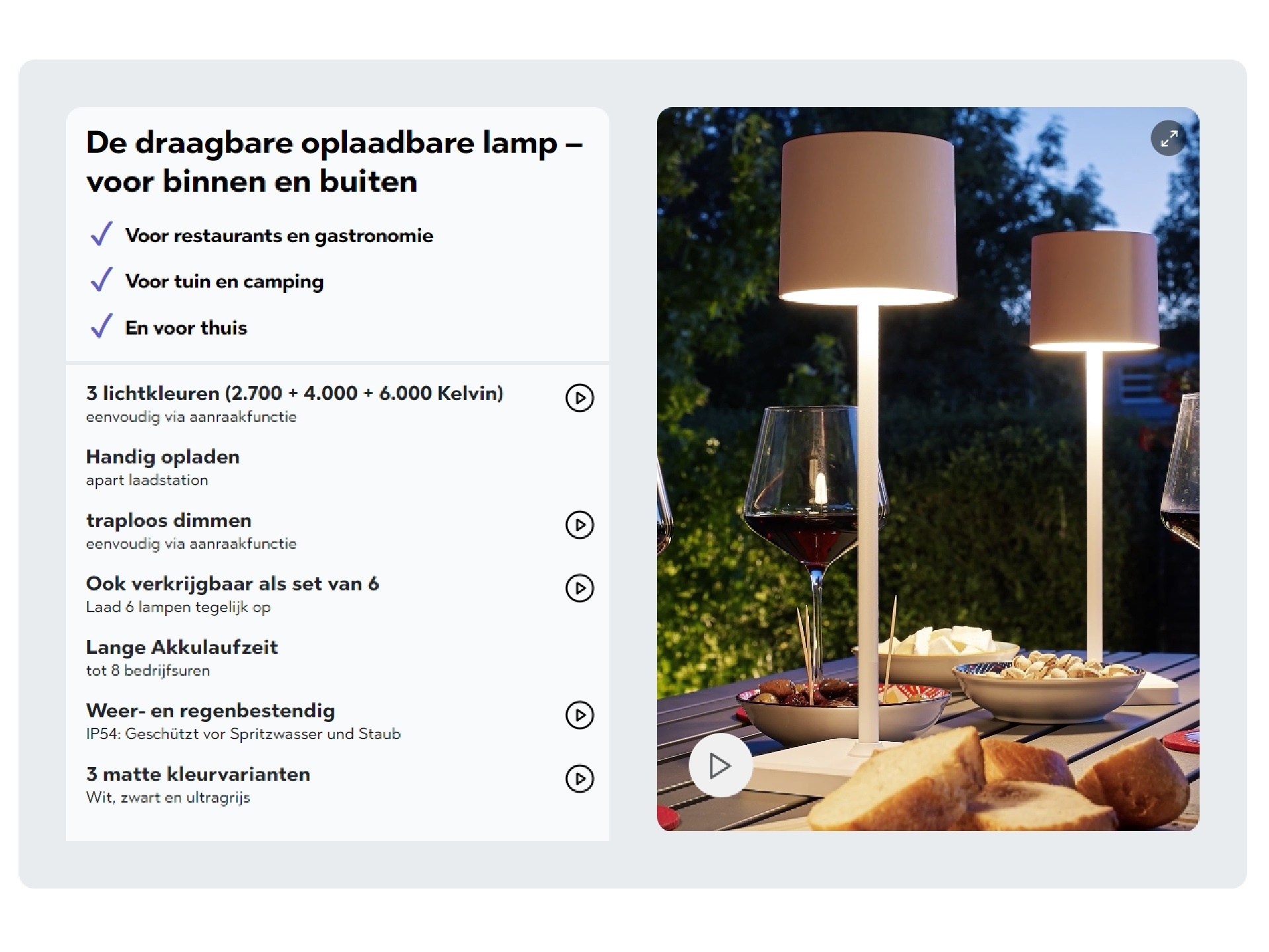 Trio Lighting FERNANDEZ - set met 6 oplaadbare tafellampen - R54096632