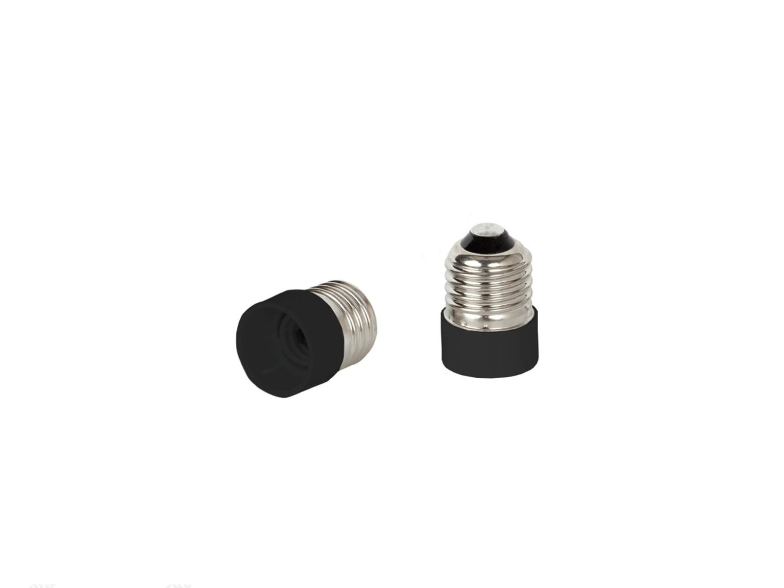 Verloopfitting van E27 naar E14 fitting met kunststof rand zwart