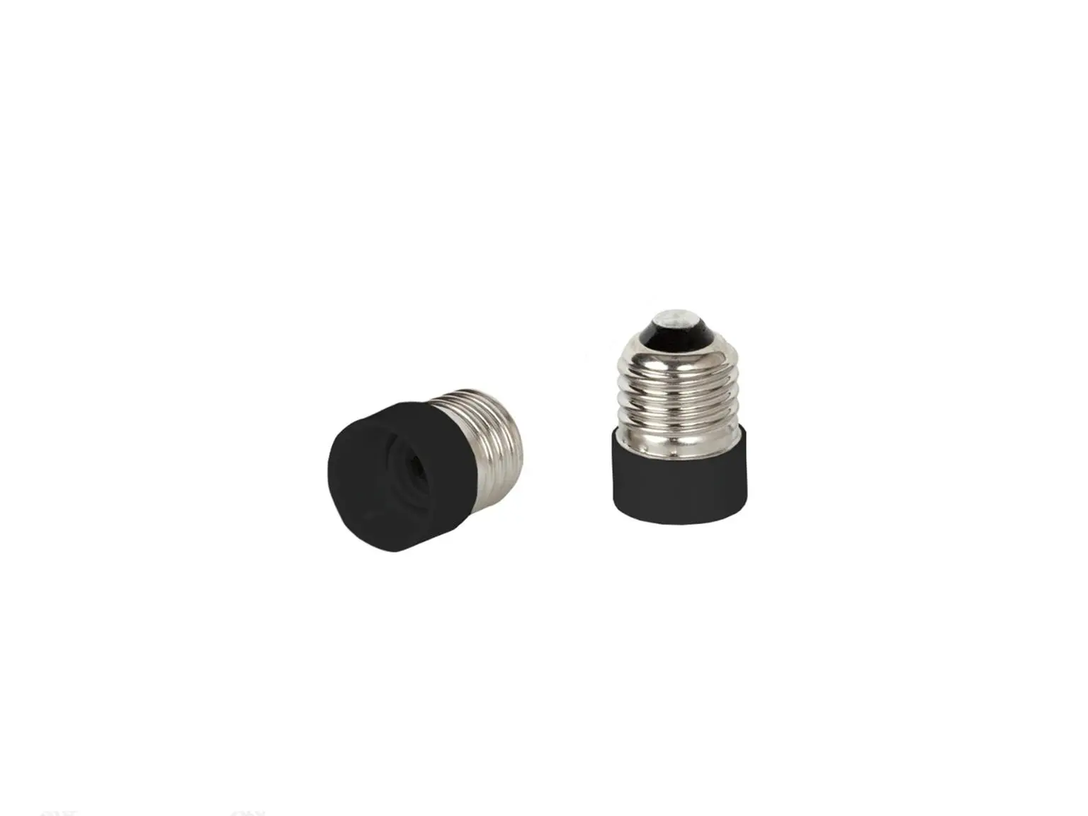 Verloopfitting van E27 naar E14 fitting met kunststof rand zwart