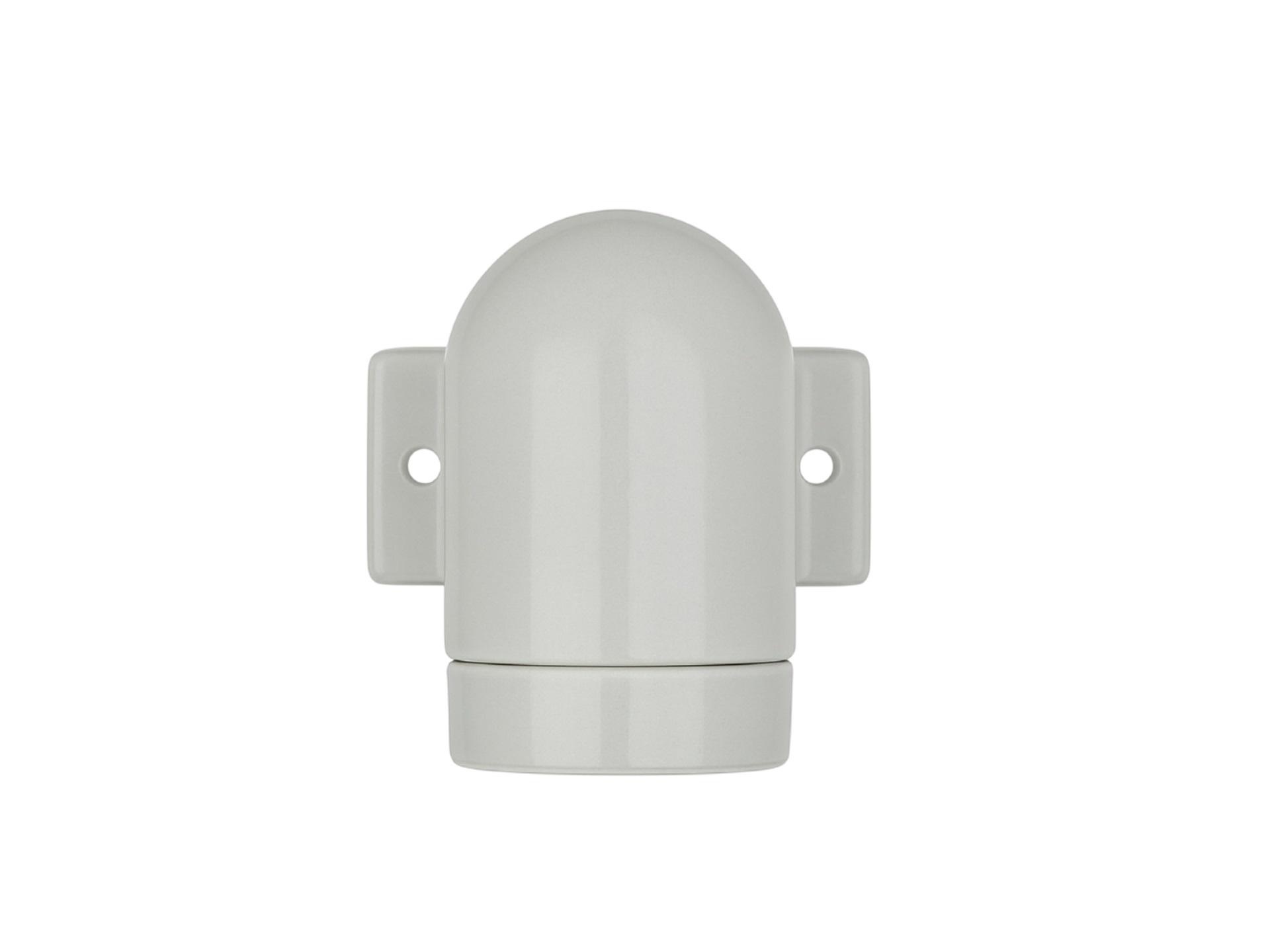 Wandlamp porselein haak E27 grijs